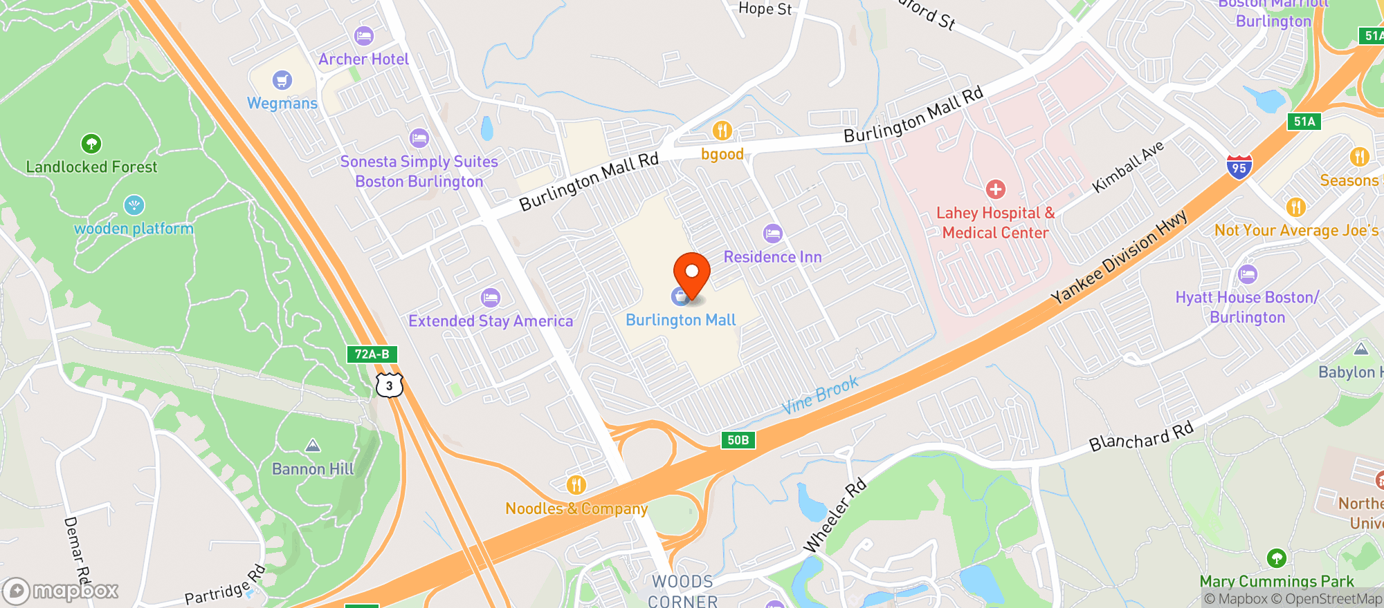 Map showing Fiorellas Burlington