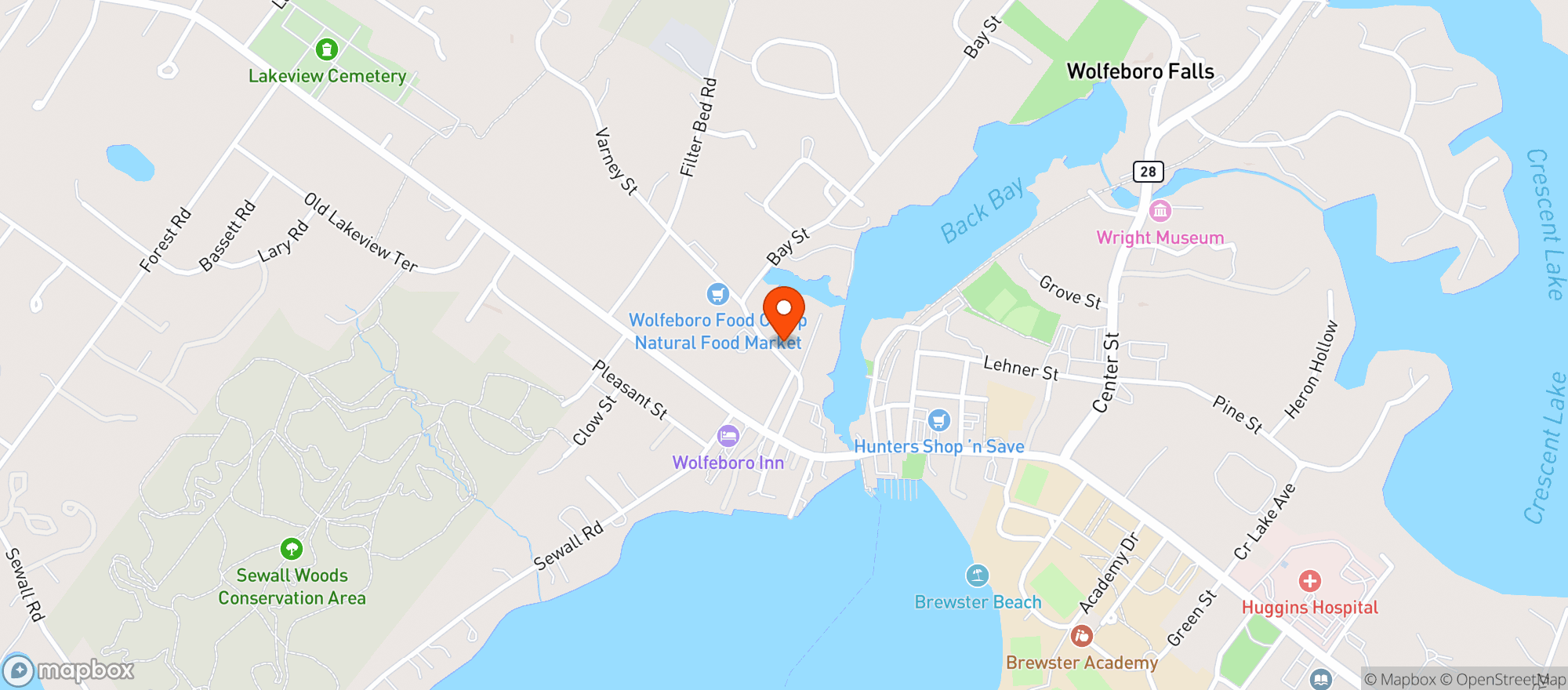 Map showing Mill Street Meat Market