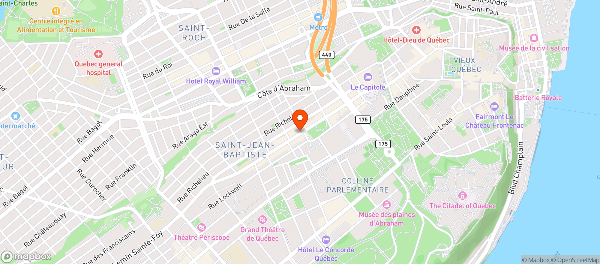 Map showing Le Crac Aliment Saints