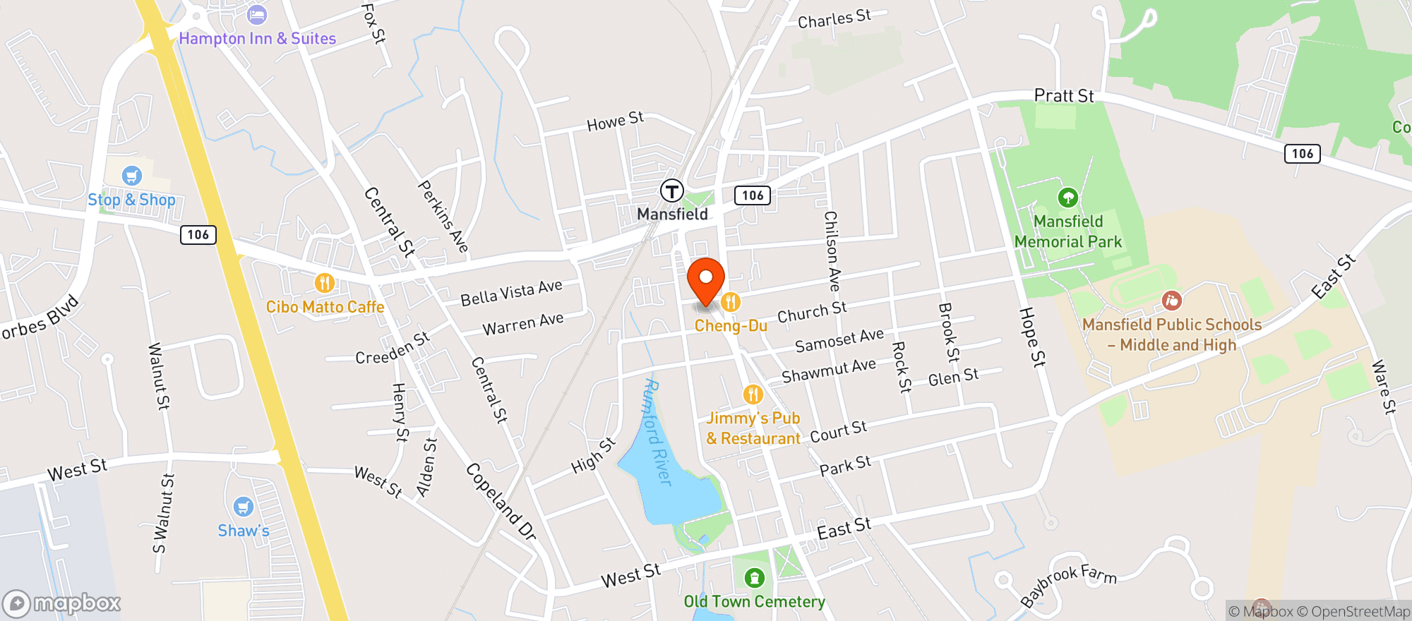 Map showing Catmans Cafe