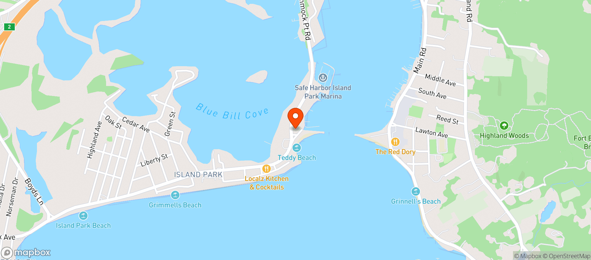 Map showing 15 Point Road Restaurant