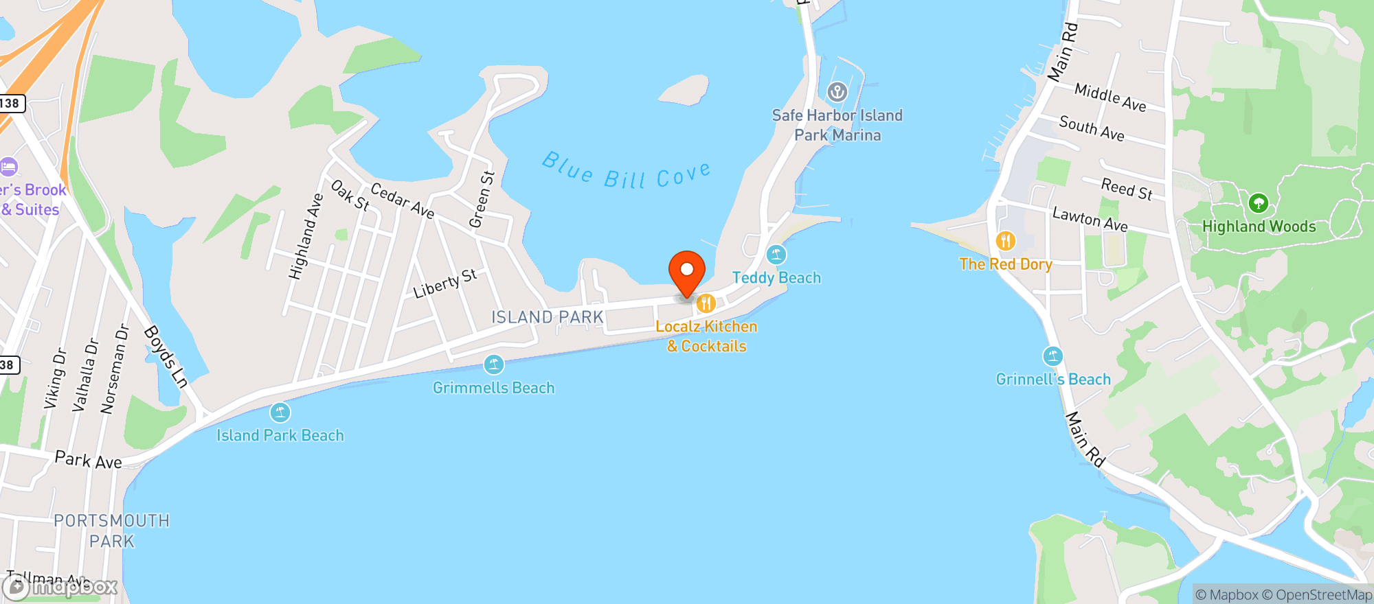 Map showing Localz Kitchen & Cocktails