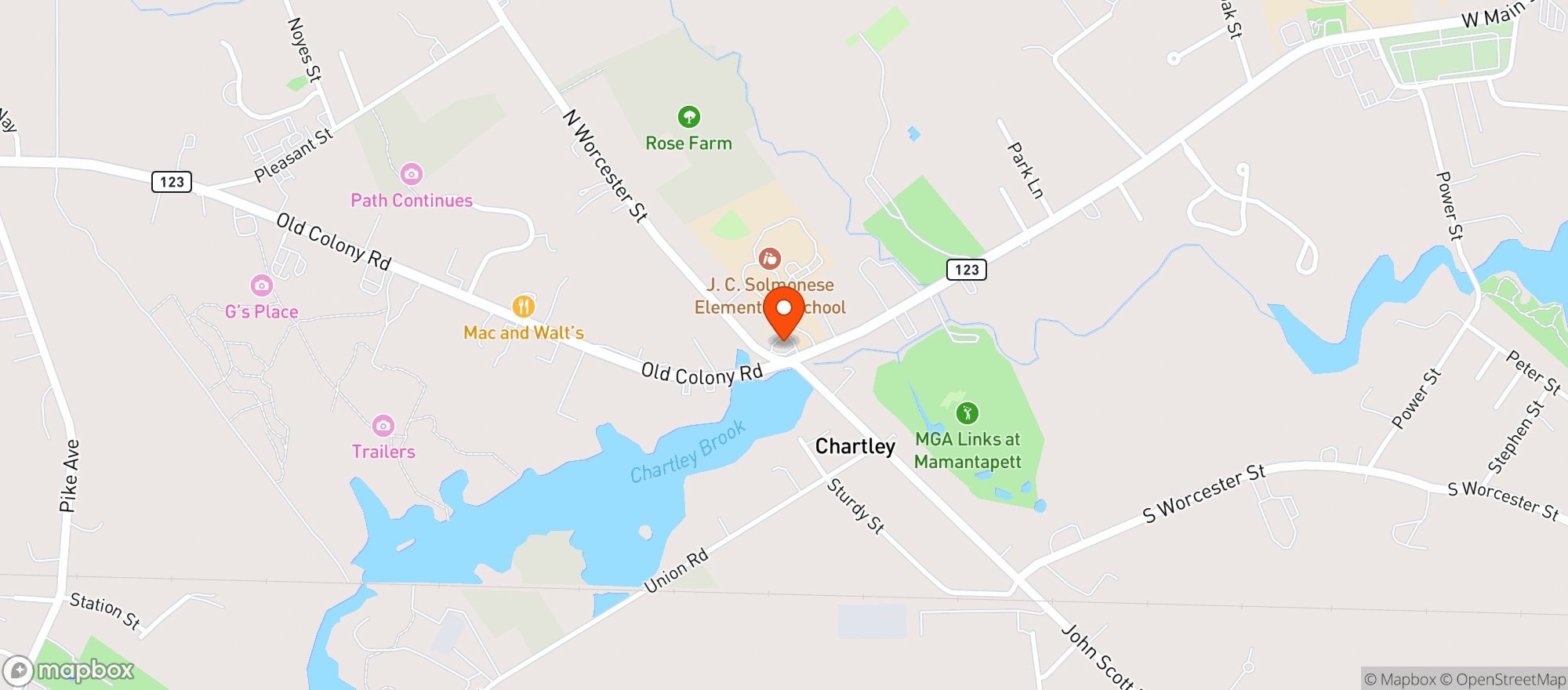 Map showing Michelles Corner Store