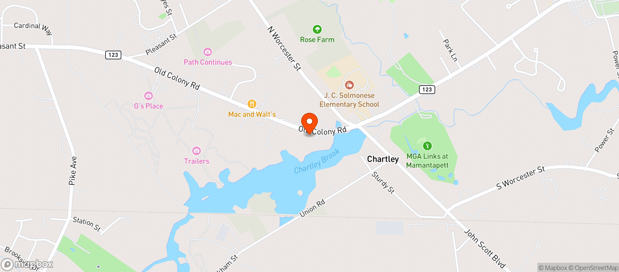 Map showing HILLSIDE JOHNNYS