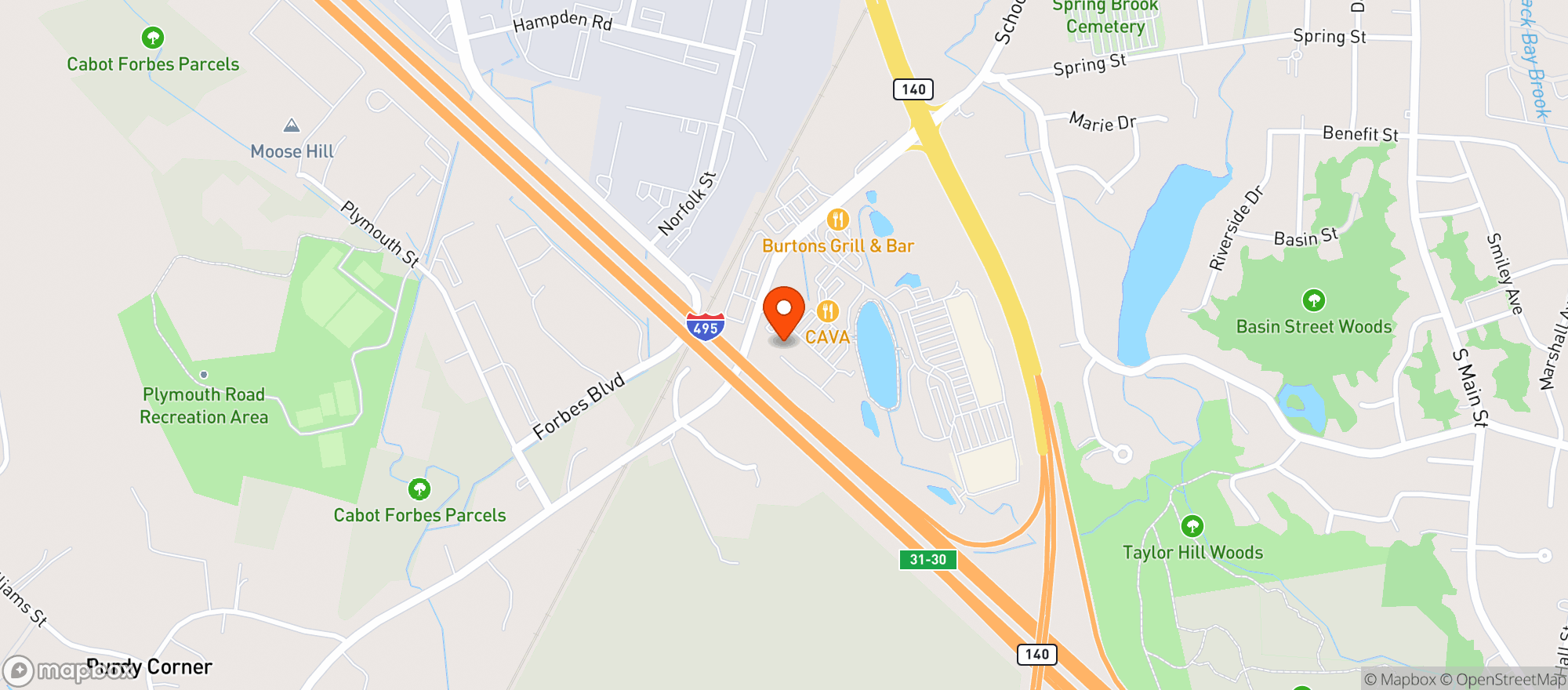 Map showing The Fresh Market (Mansfield)
