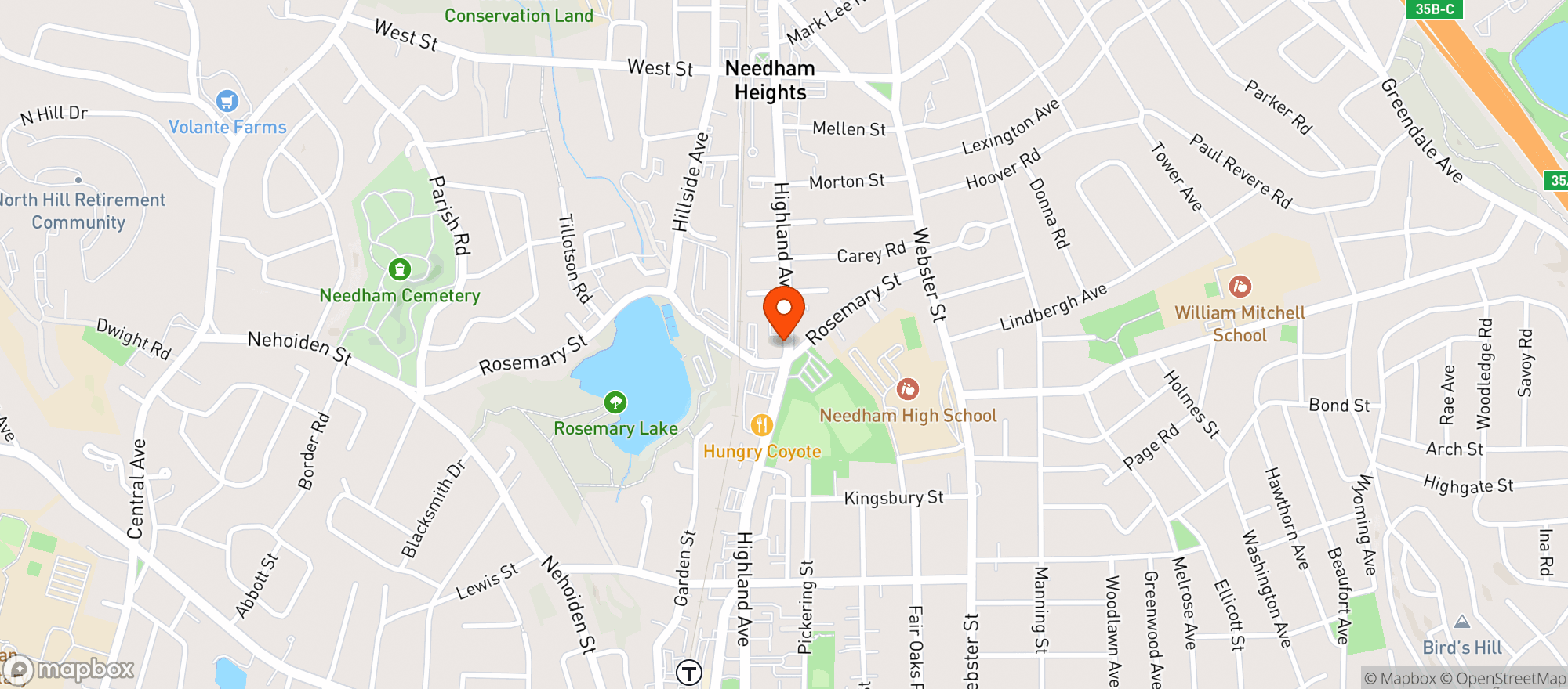 Map showing Sudbury Farms