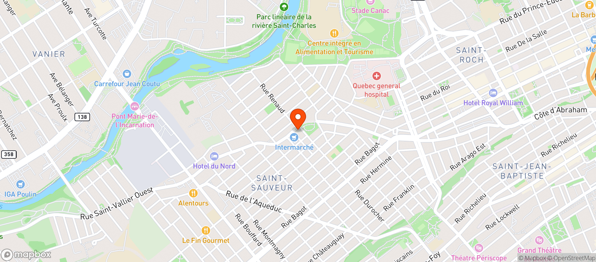 Map showing Supérette du diner