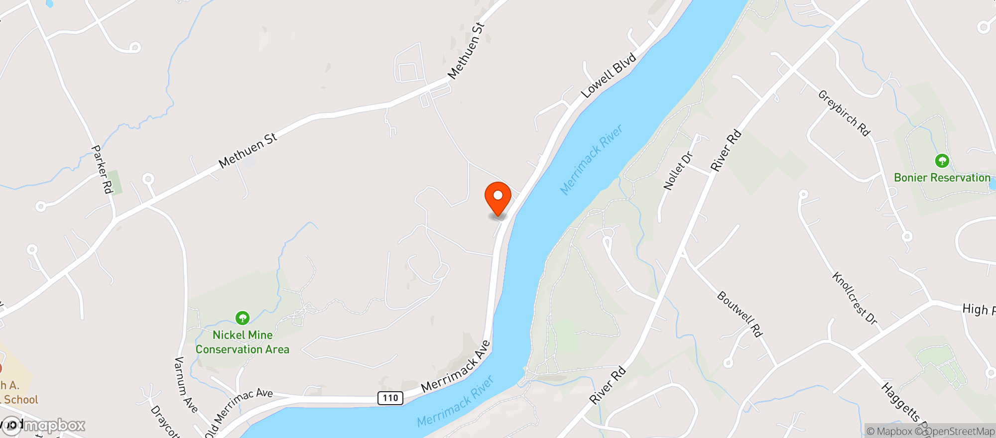 Map showing Nova Farms - Dracut