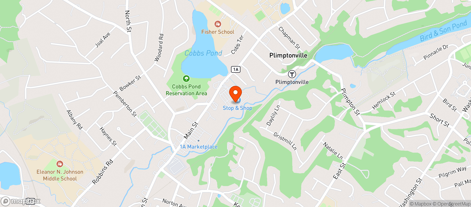 Map showing Stop & Shop - 0044 - Walpole
