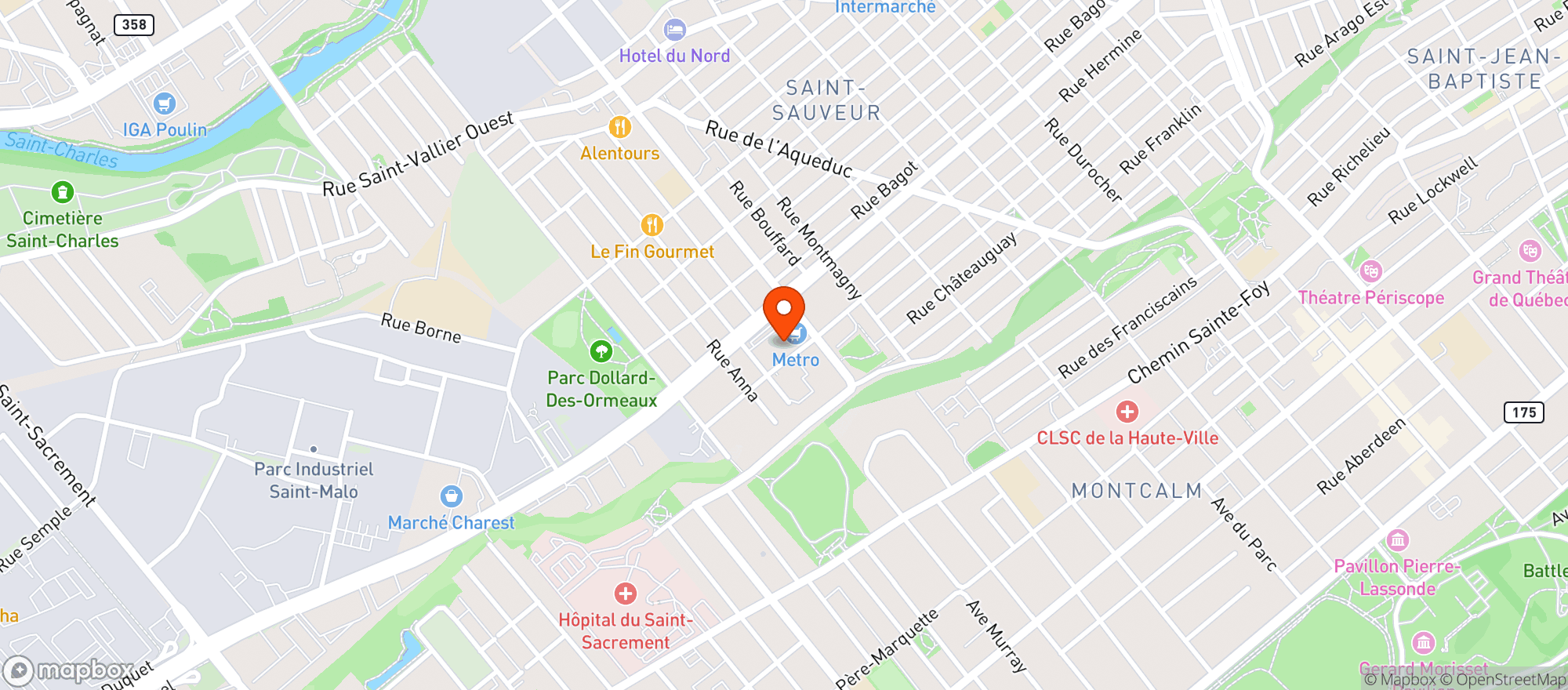 Map showing Metro Affilie #4143