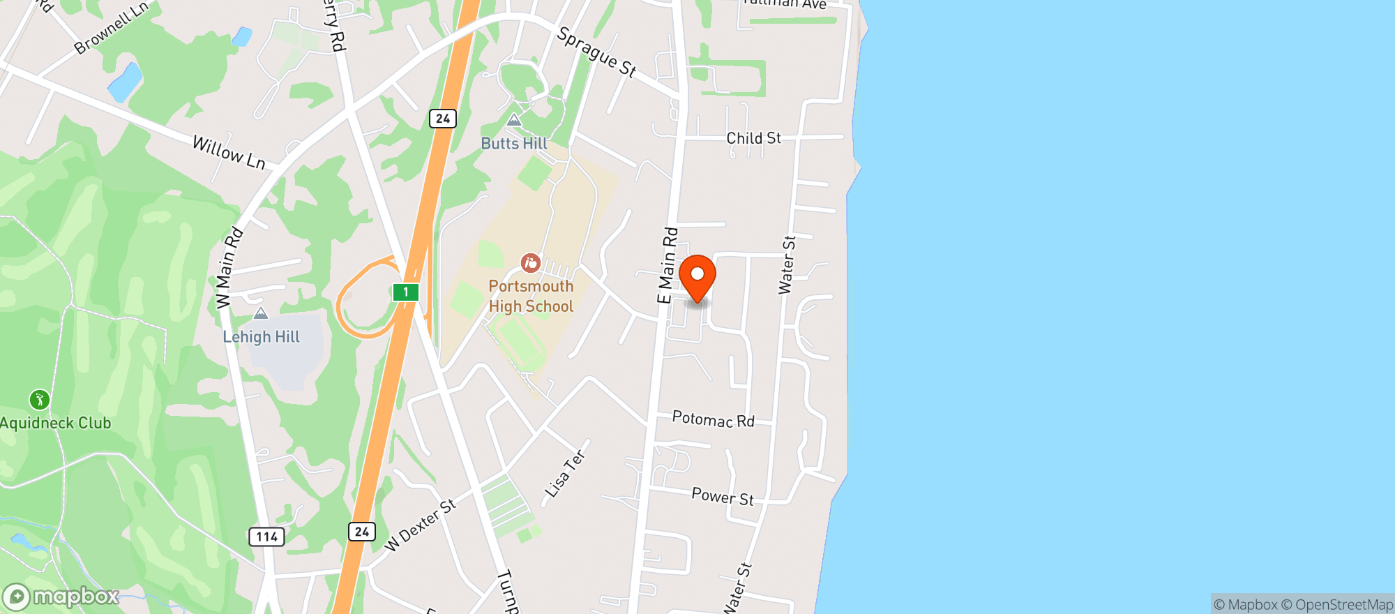Map showing Allen's Wine & Spirits