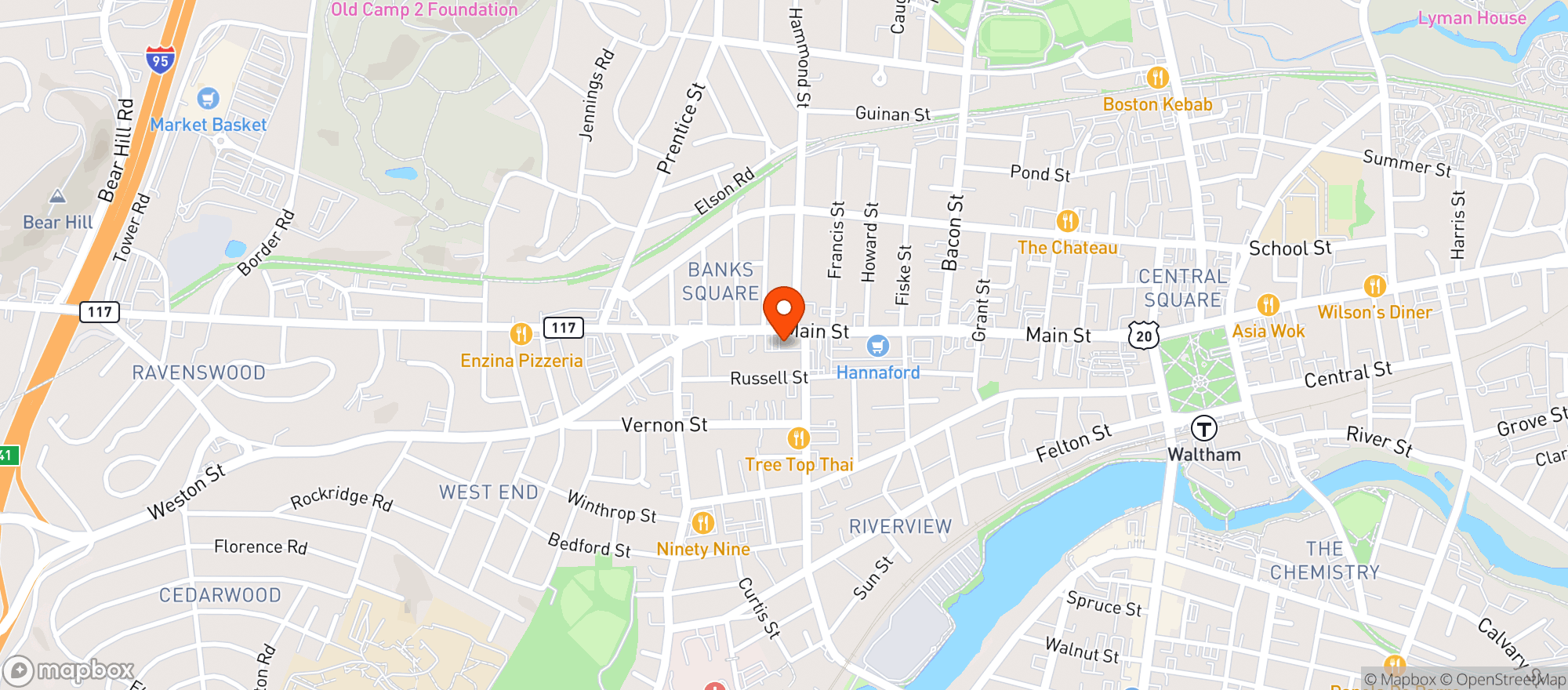 Map showing Gordons Liquor Store
