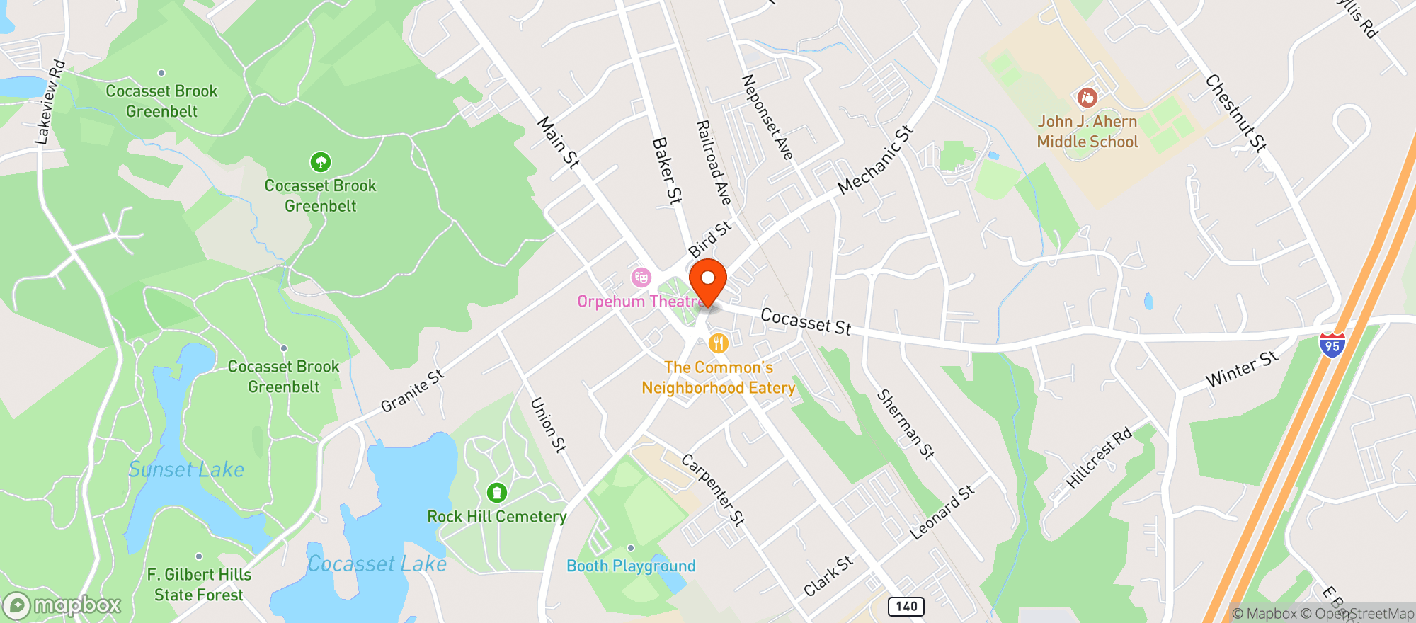 Map showing Foxboro Wine & Spirits