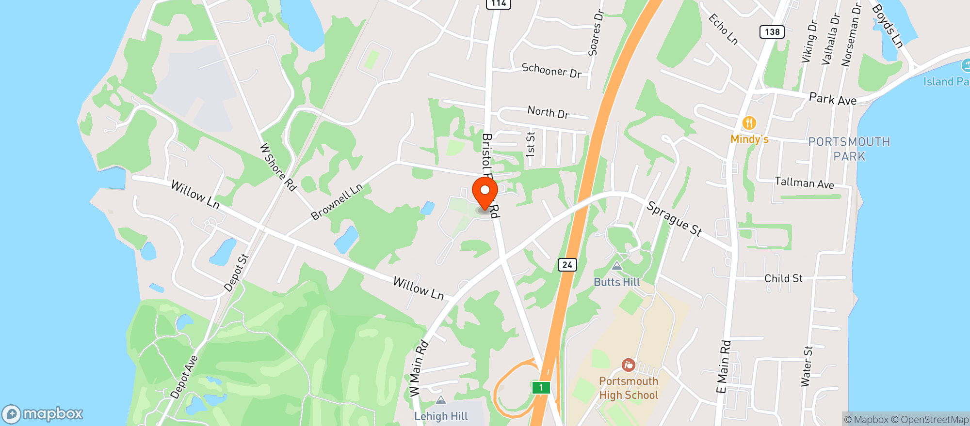 Map showing Ragged Island Brewing Company