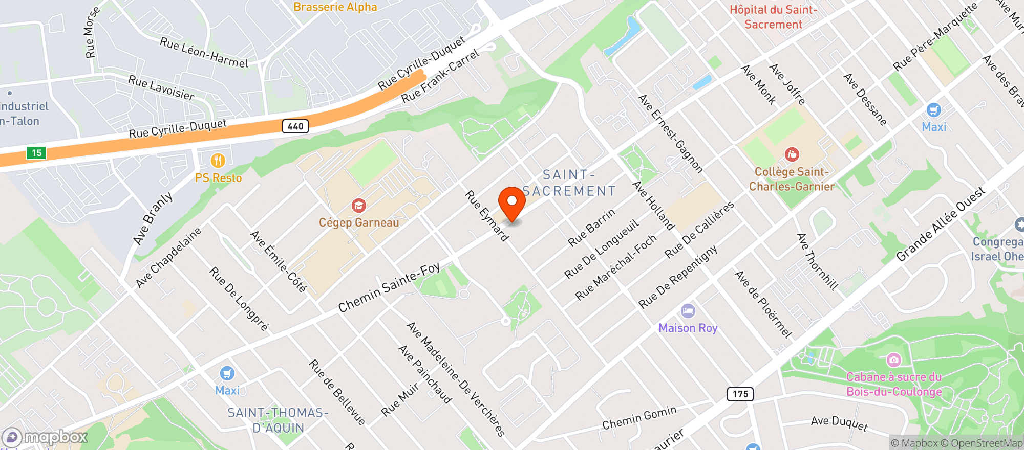 Map showing Boutique La Boule Miche