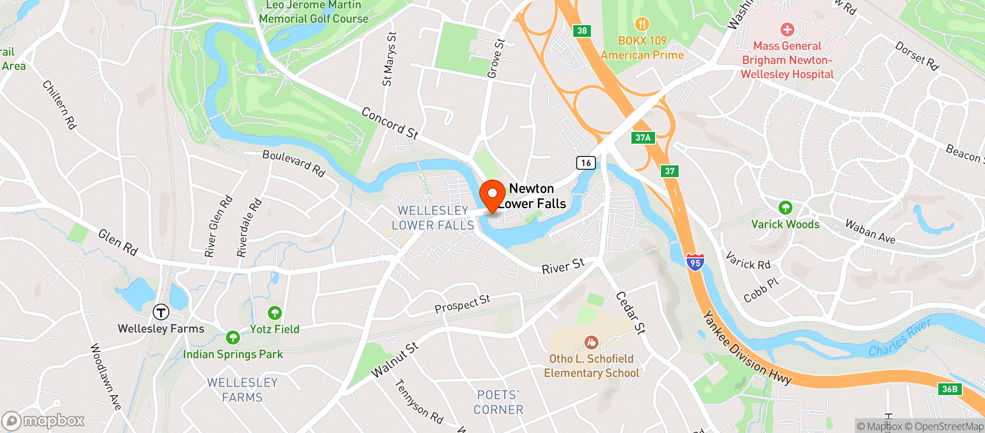 Map showing Lower Falls Wine