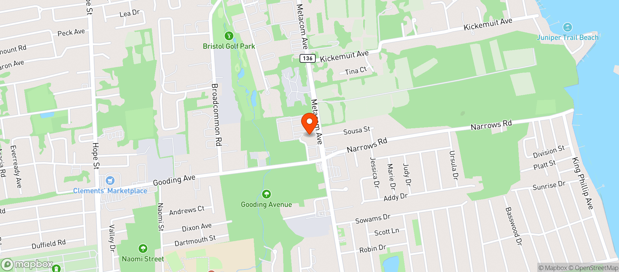 Map showing 1776 Liquors