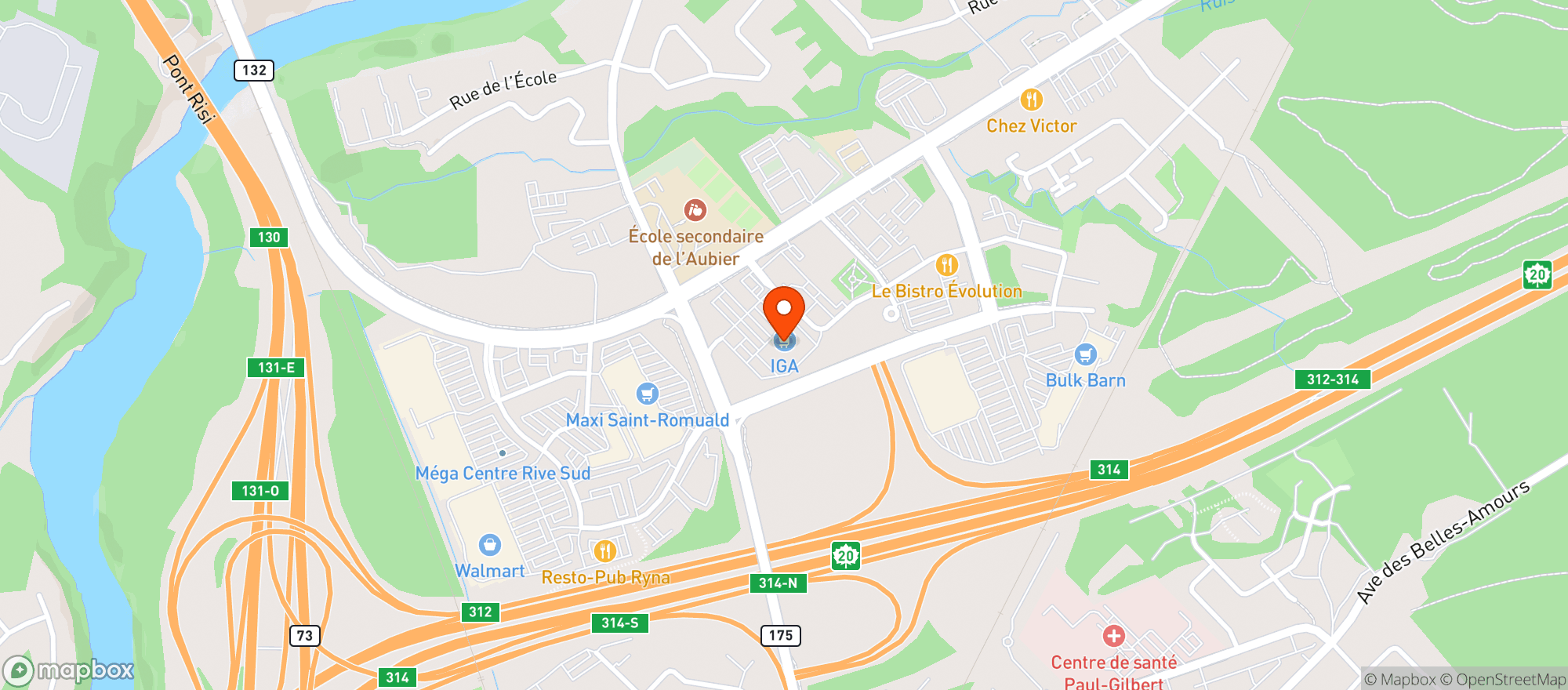 Map showing IGA extra Affilie #8581