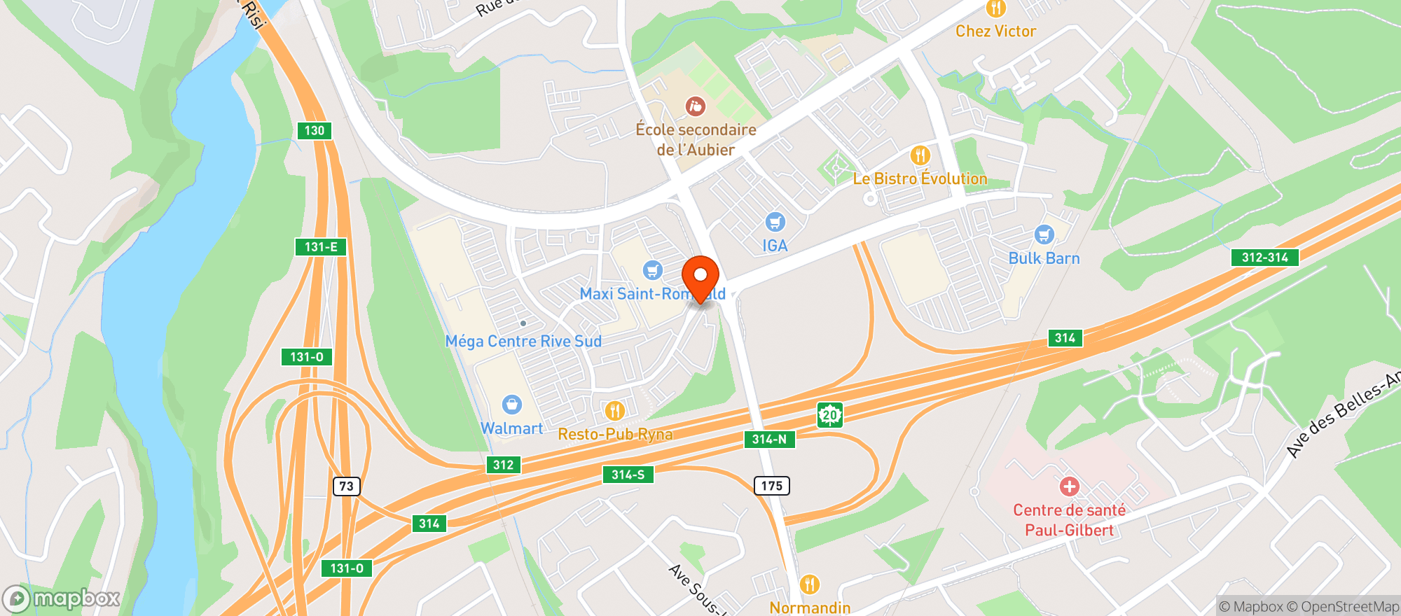 Map showing Avril Supermarche Entrepot