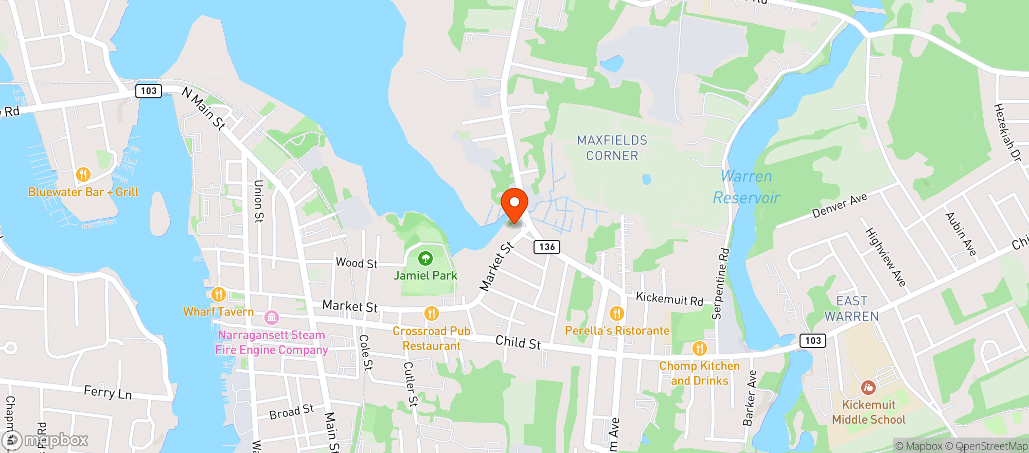 Map showing Maliks Liquors