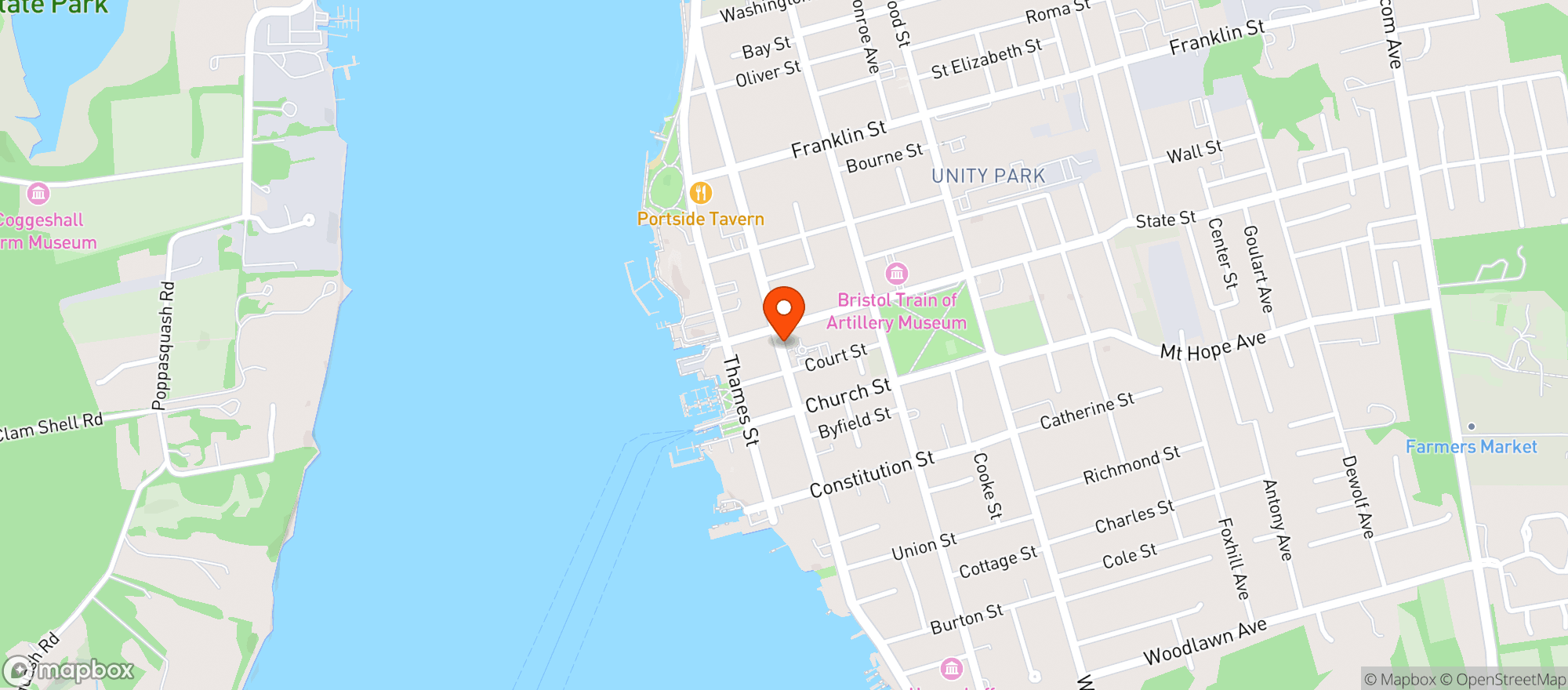 Map showing Bristol Oyster Bar