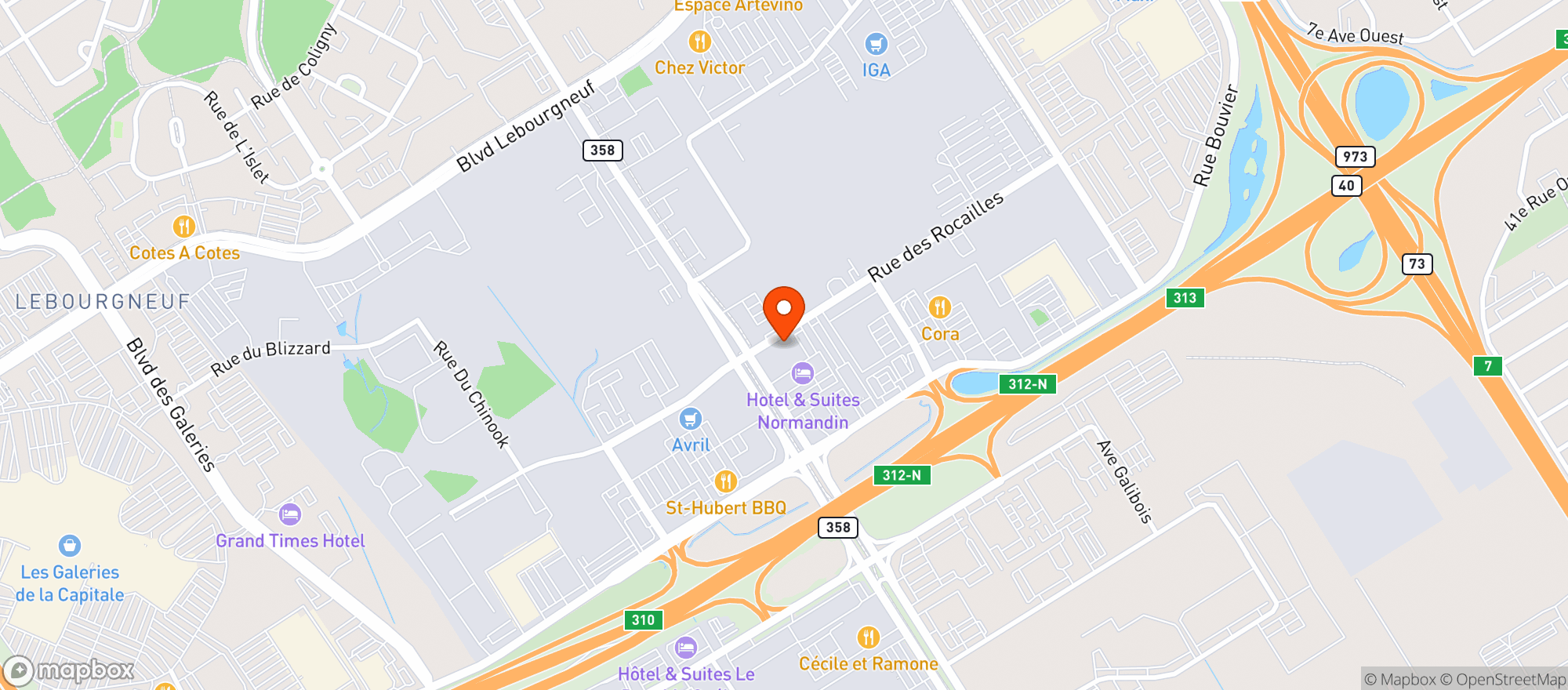 Map showing Avril Supermarche Sante
