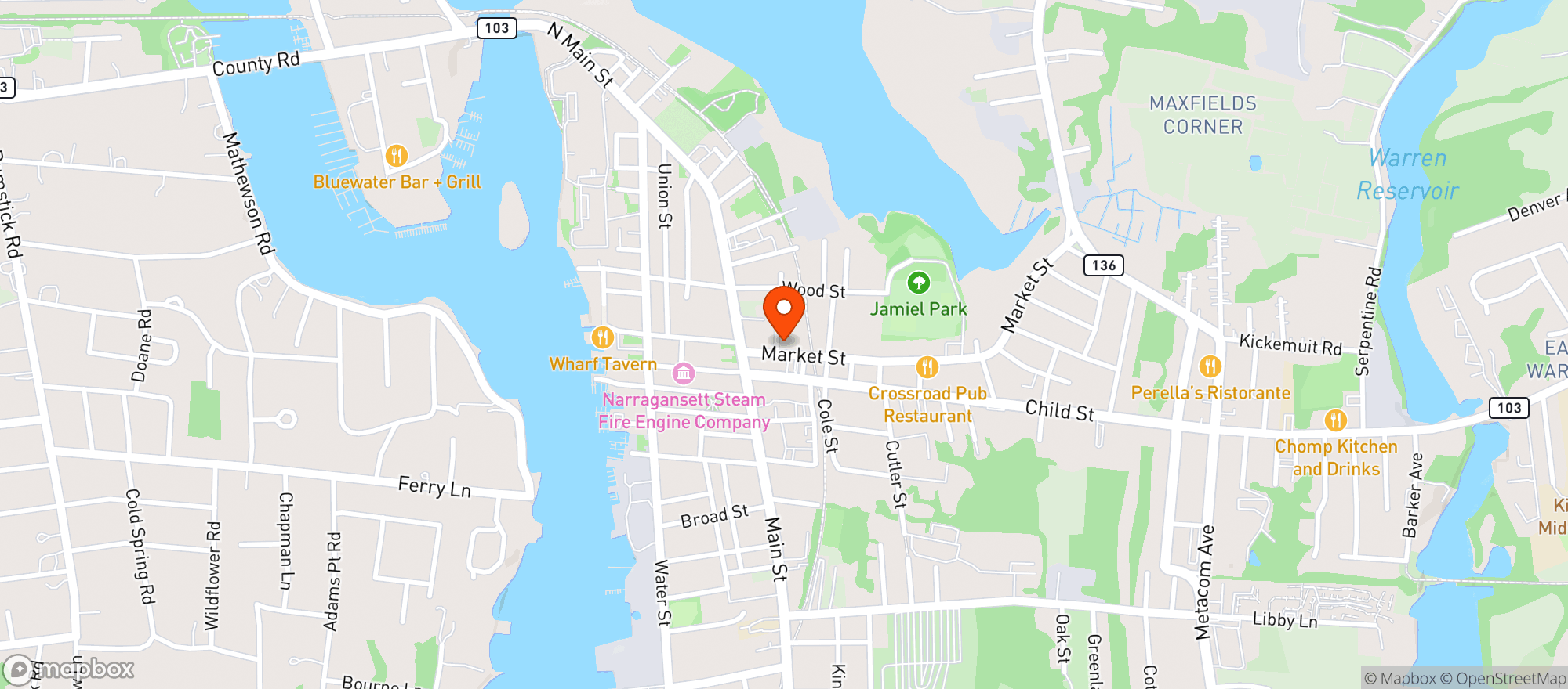 Map showing Hunky Dory