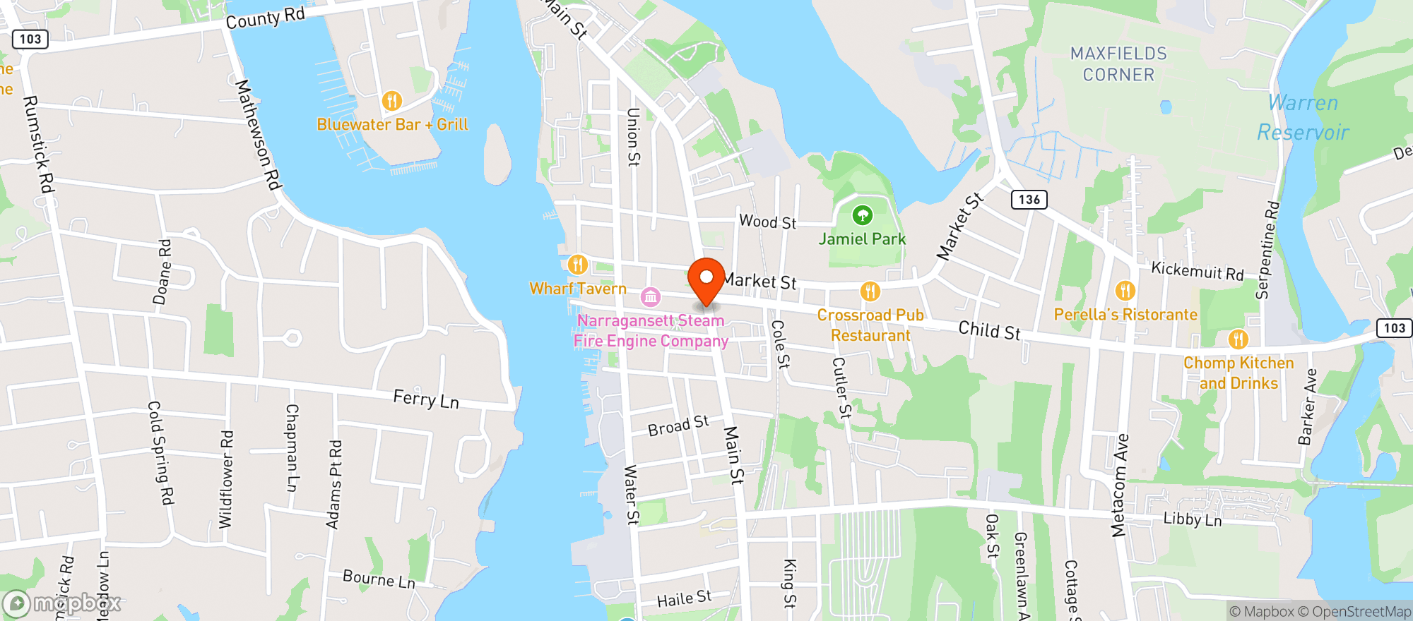 Map showing Sorelle Off The Lane
