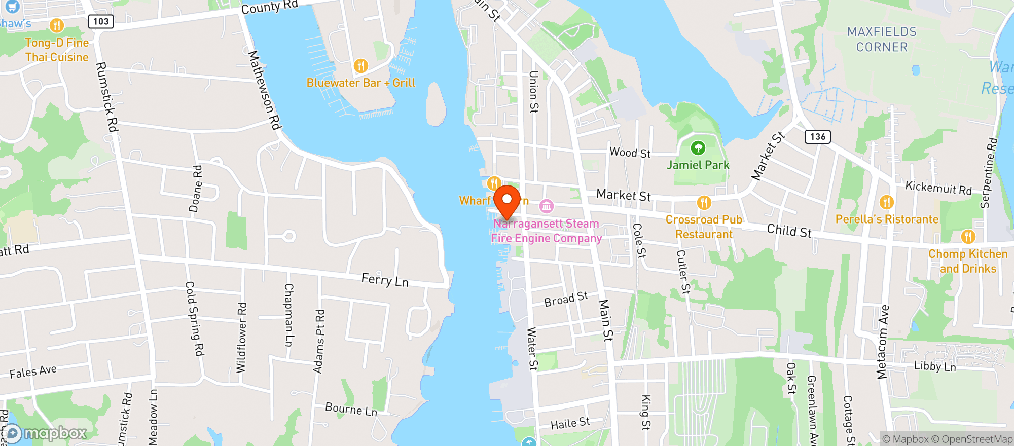 Map showing Admiral Pub