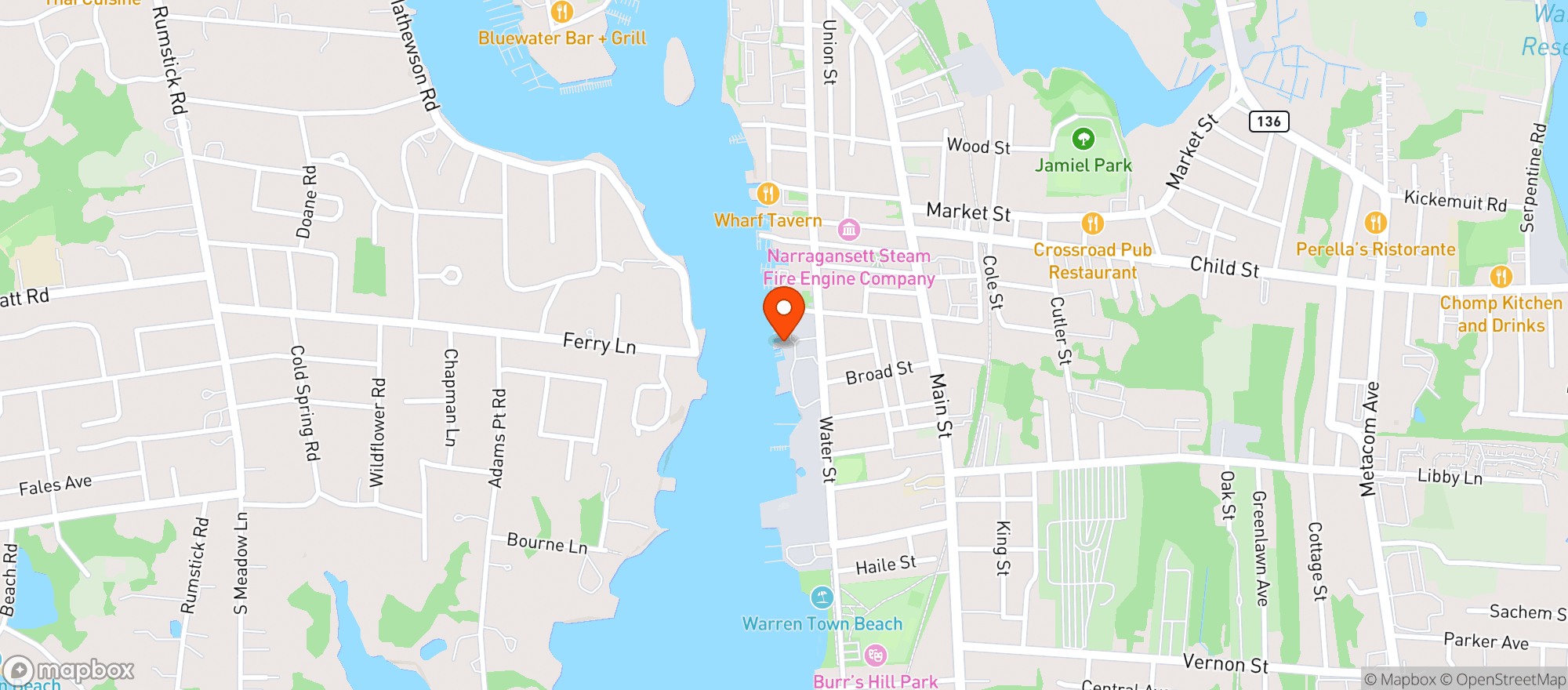 Map showing Blount Clam Shack
