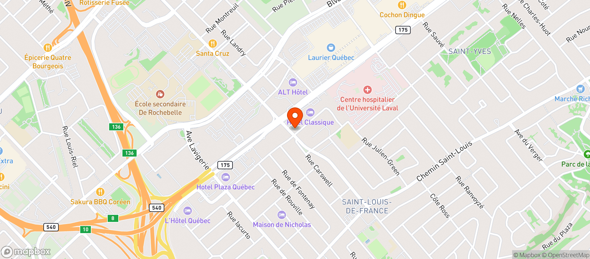 Map showing Inter Marche Chicoutimi