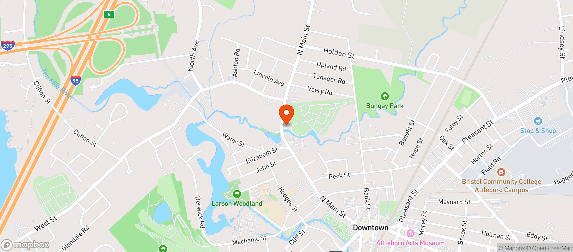 Map showing Colonel Blackinton Inn