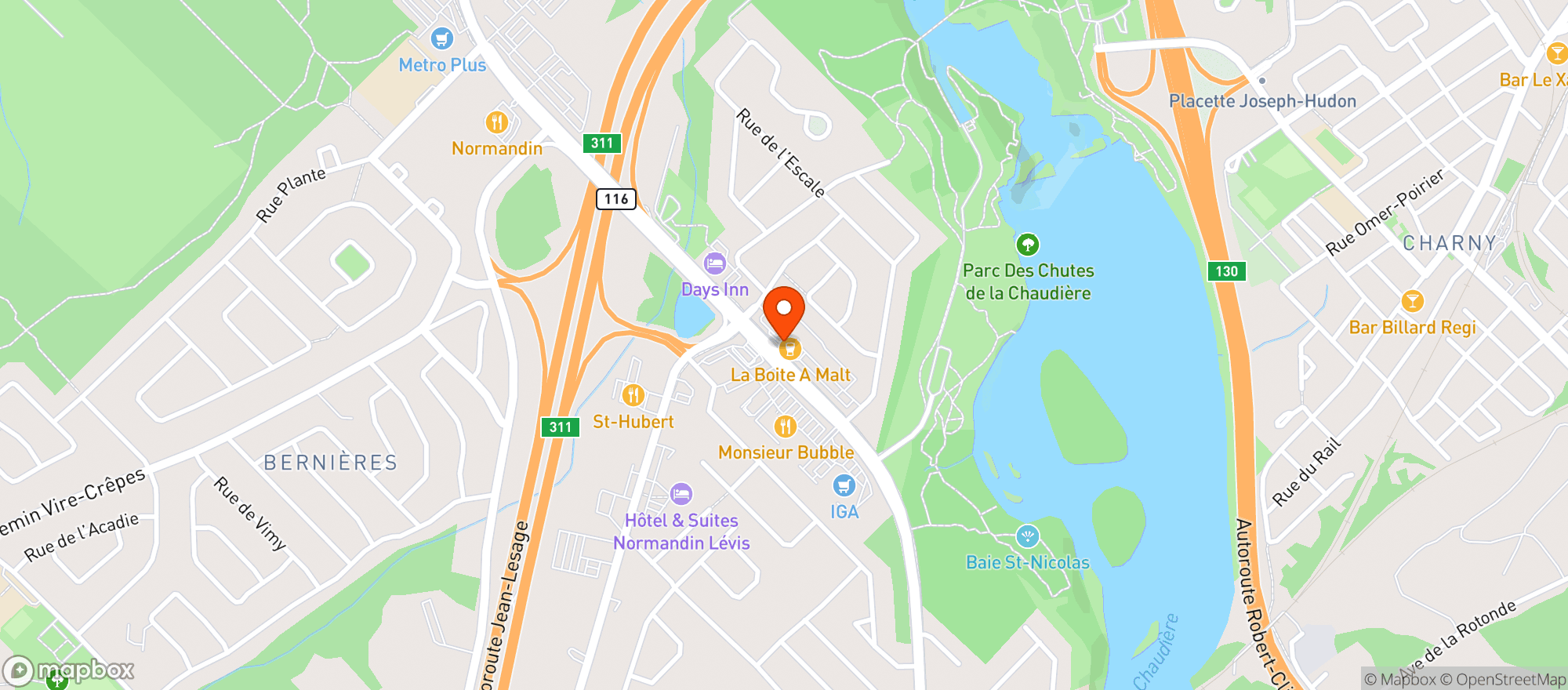 Map showing Le Cafe La Brulerie