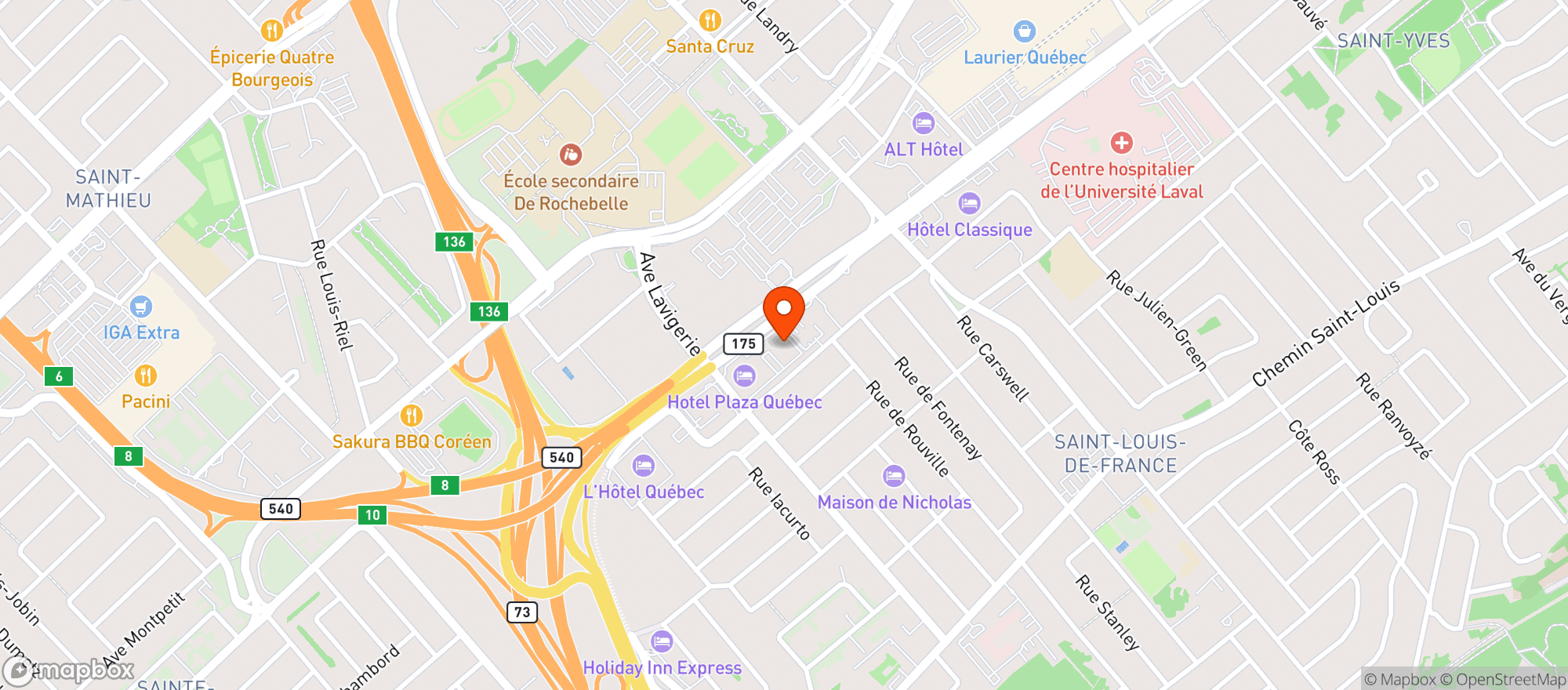 Map showing Staples