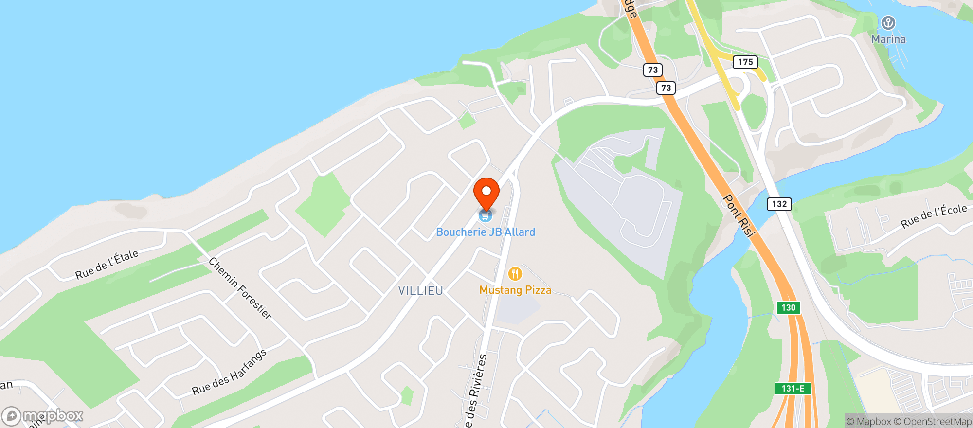 Map showing Iga Express #6027 St-Augustin