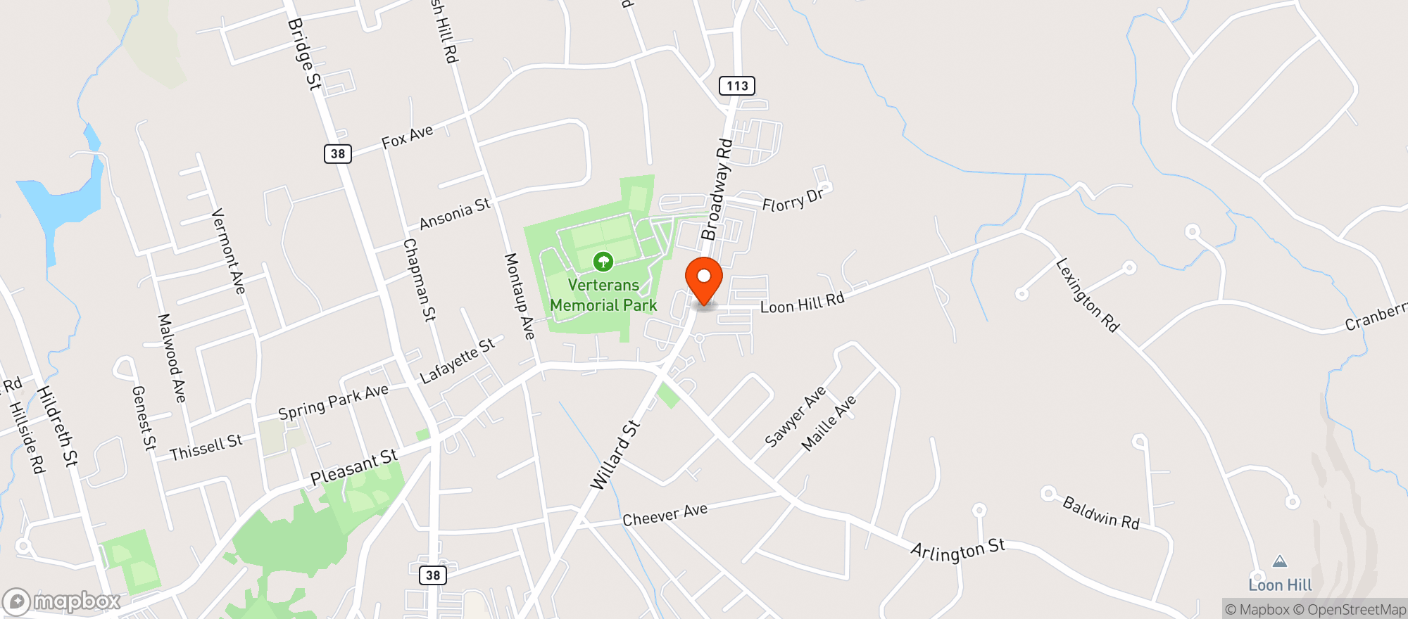 Map showing Broadway Convenience Dracut