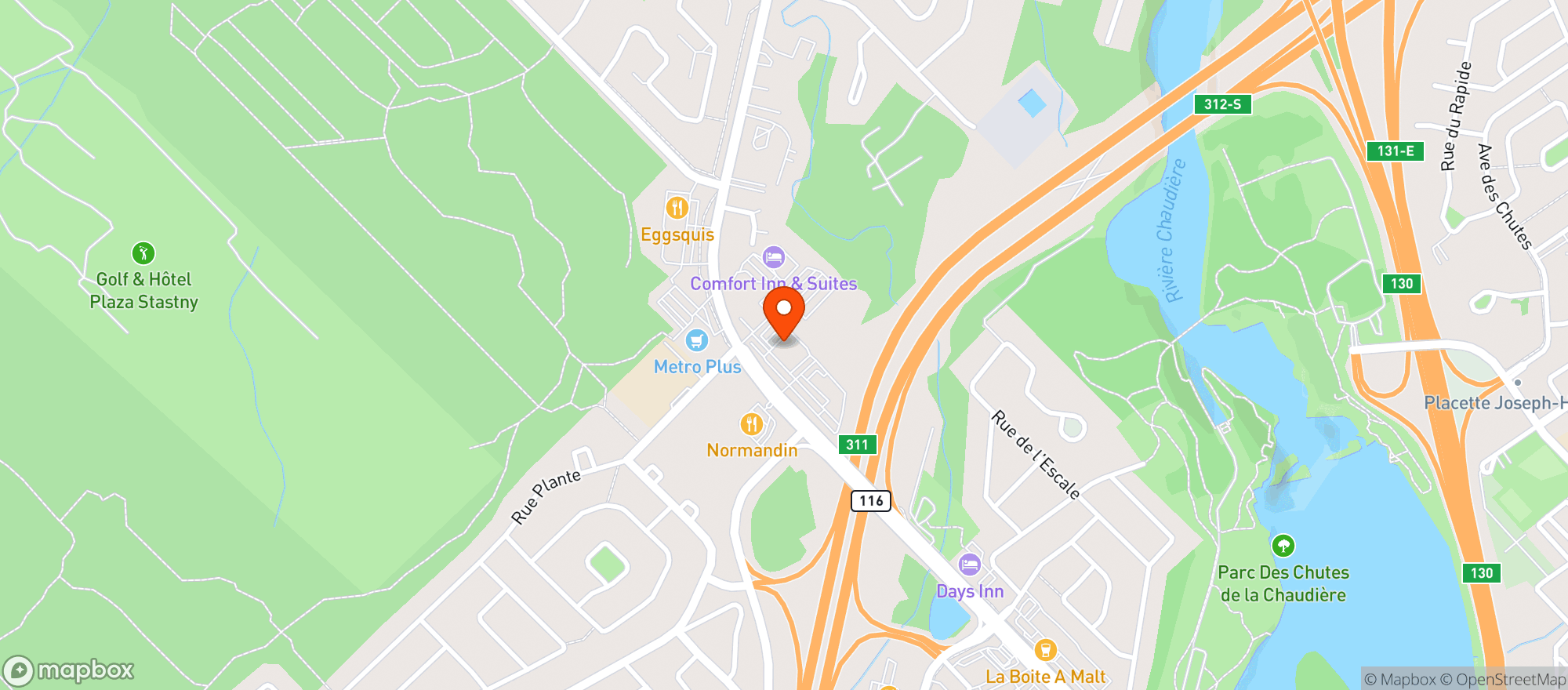 Map showing Maxi Levis St-Nicolas