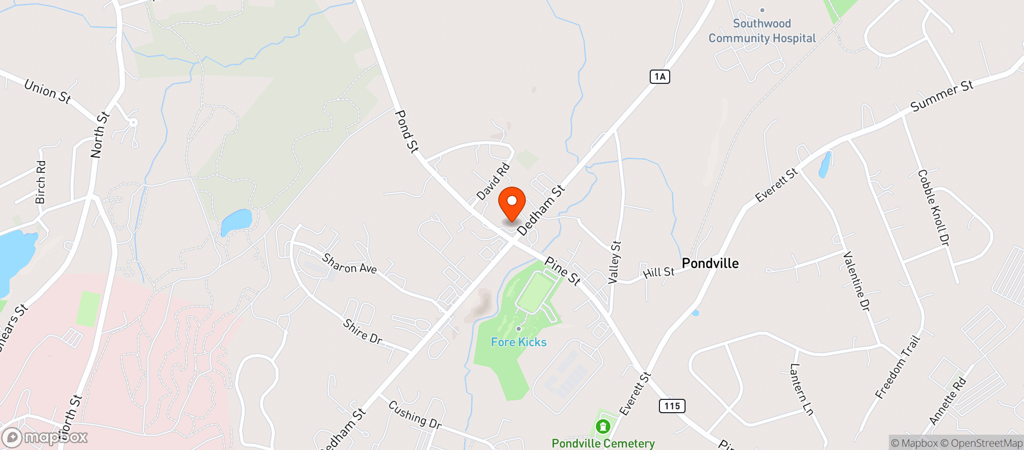 Map showing Norfolk Wine & Spirits