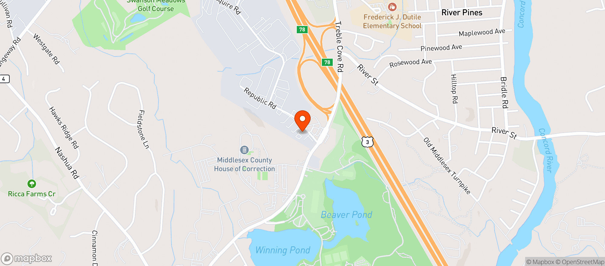 Map showing Collective Billerica
