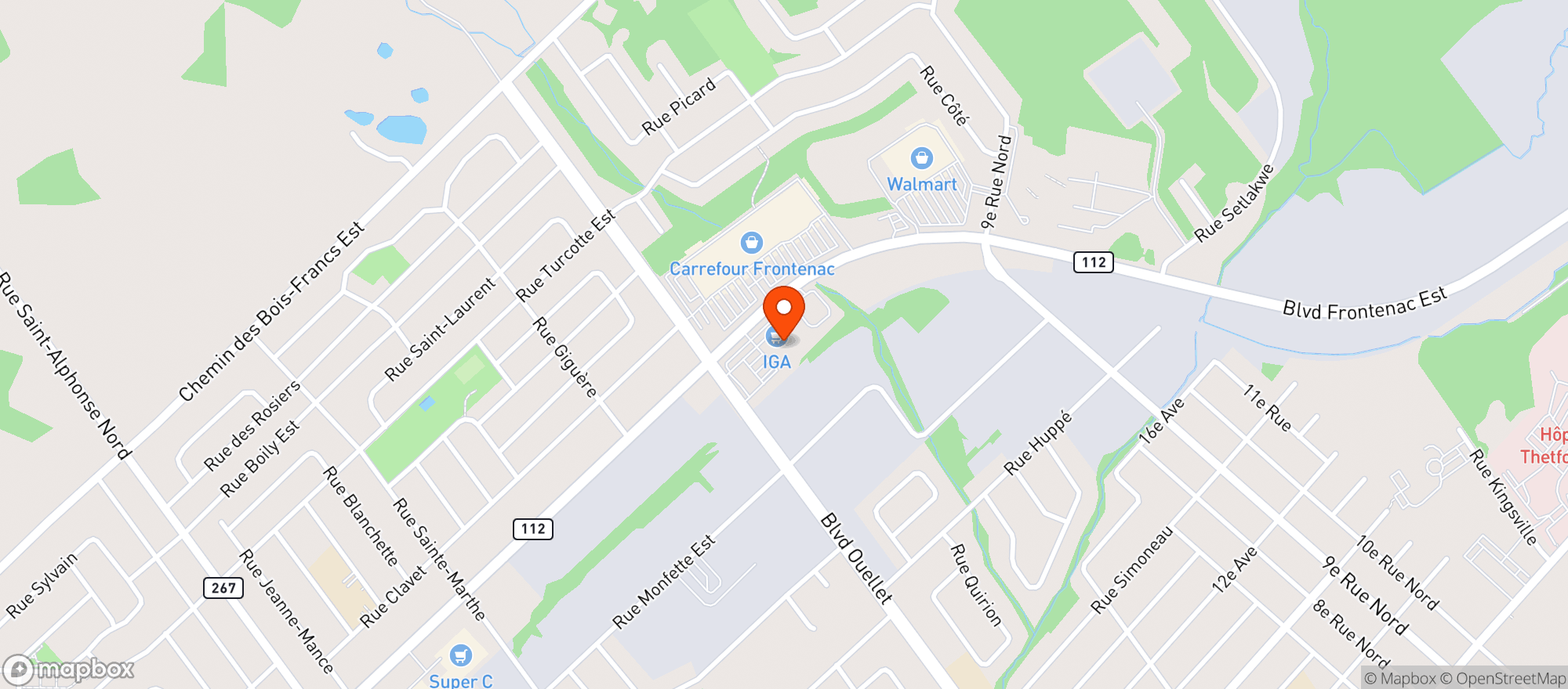 Map showing IGA extra Affilie #8513