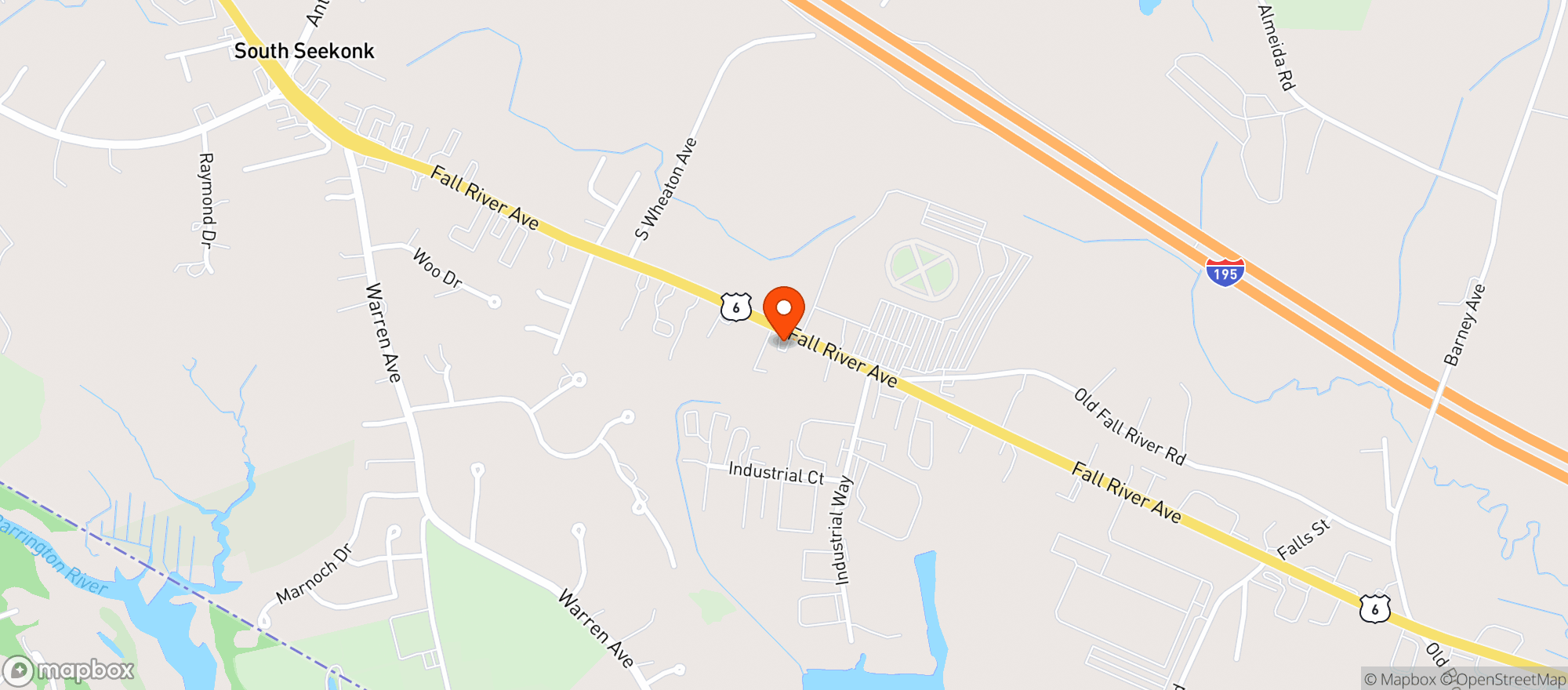 Map showing Solar Therapeutics - Seekonk