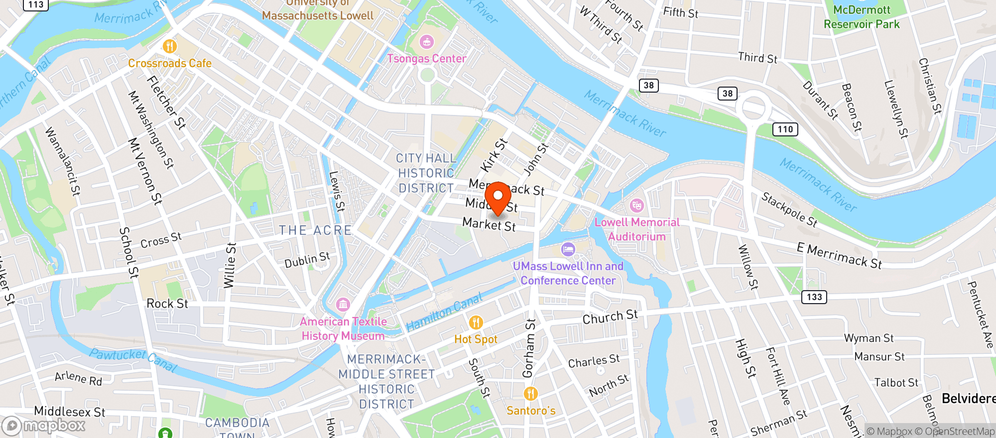 Map showing Thirsty First Tavern