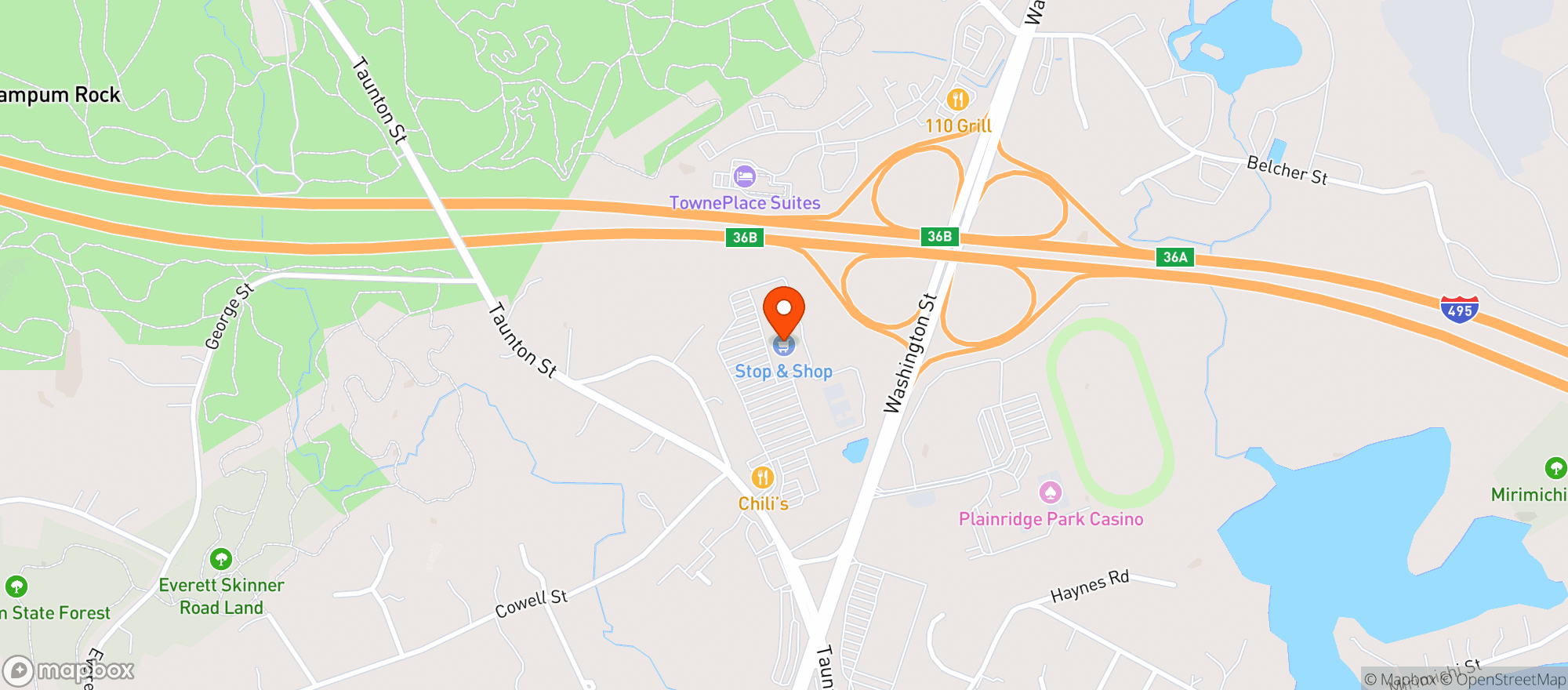 Map showing Stop & Shop - 0462 - Plainville