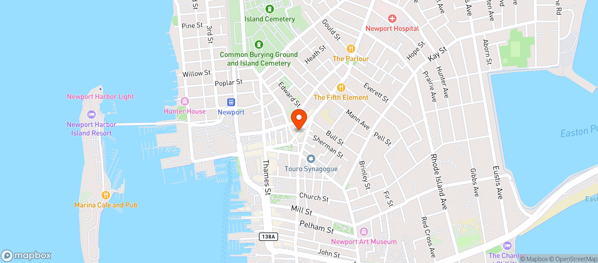 Map showing Tavern On Broadway