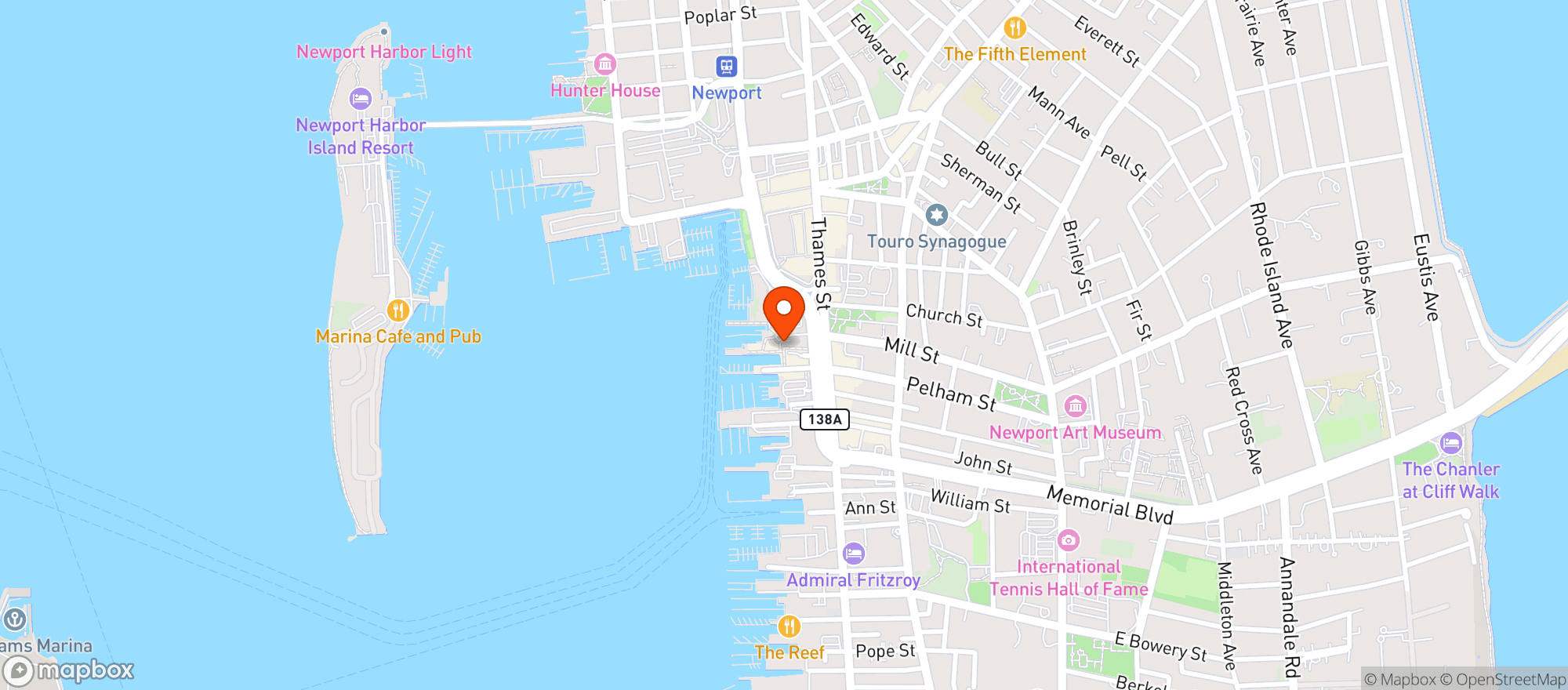 Map showing Soap and Water Newport