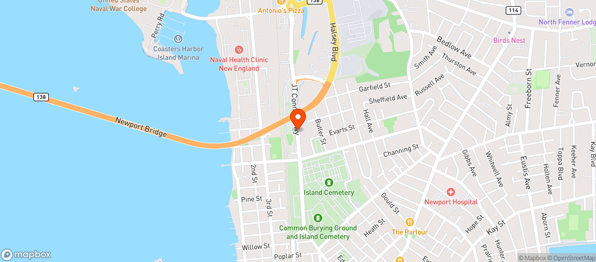 Map showing Bridge Liquors