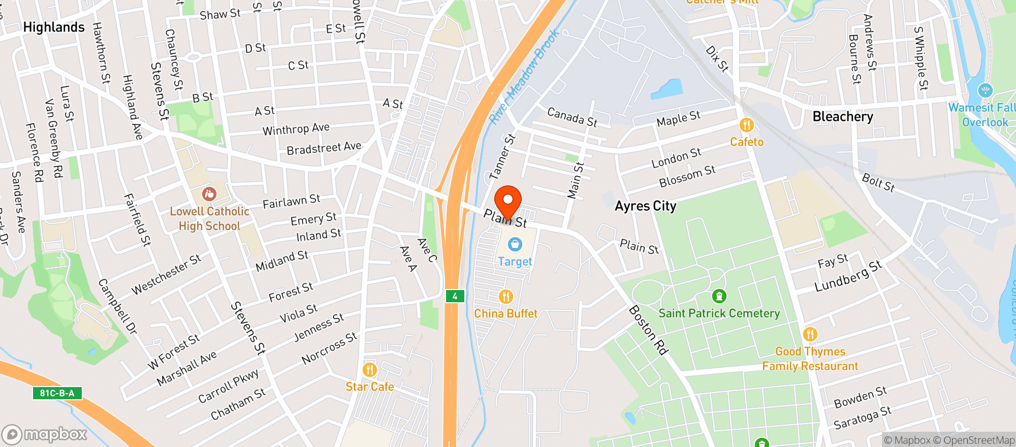 Map showing Target