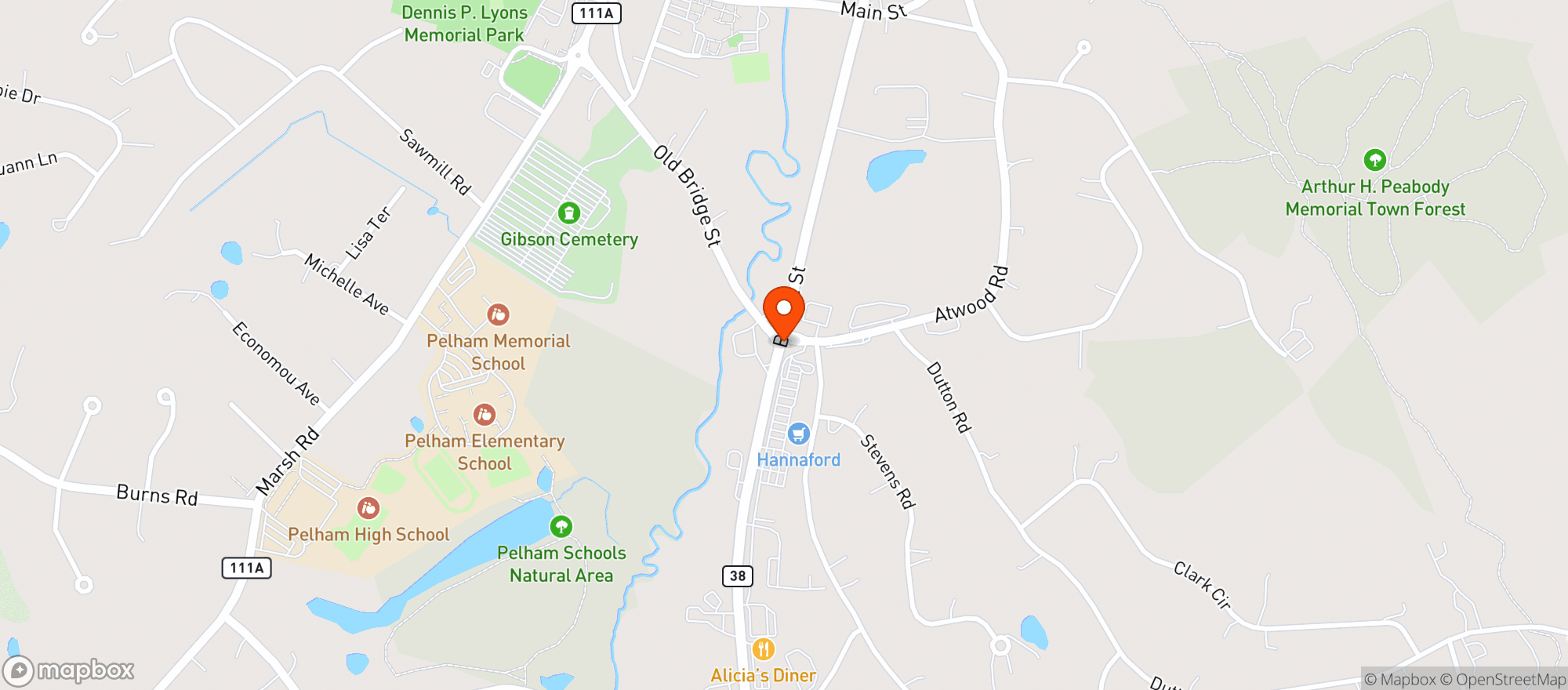 Map showing Hannaford