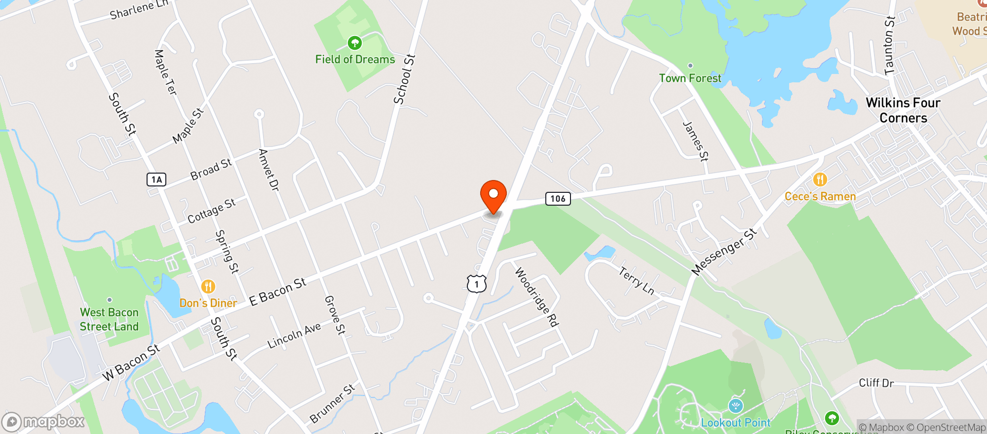 Map showing Hilltop Stop