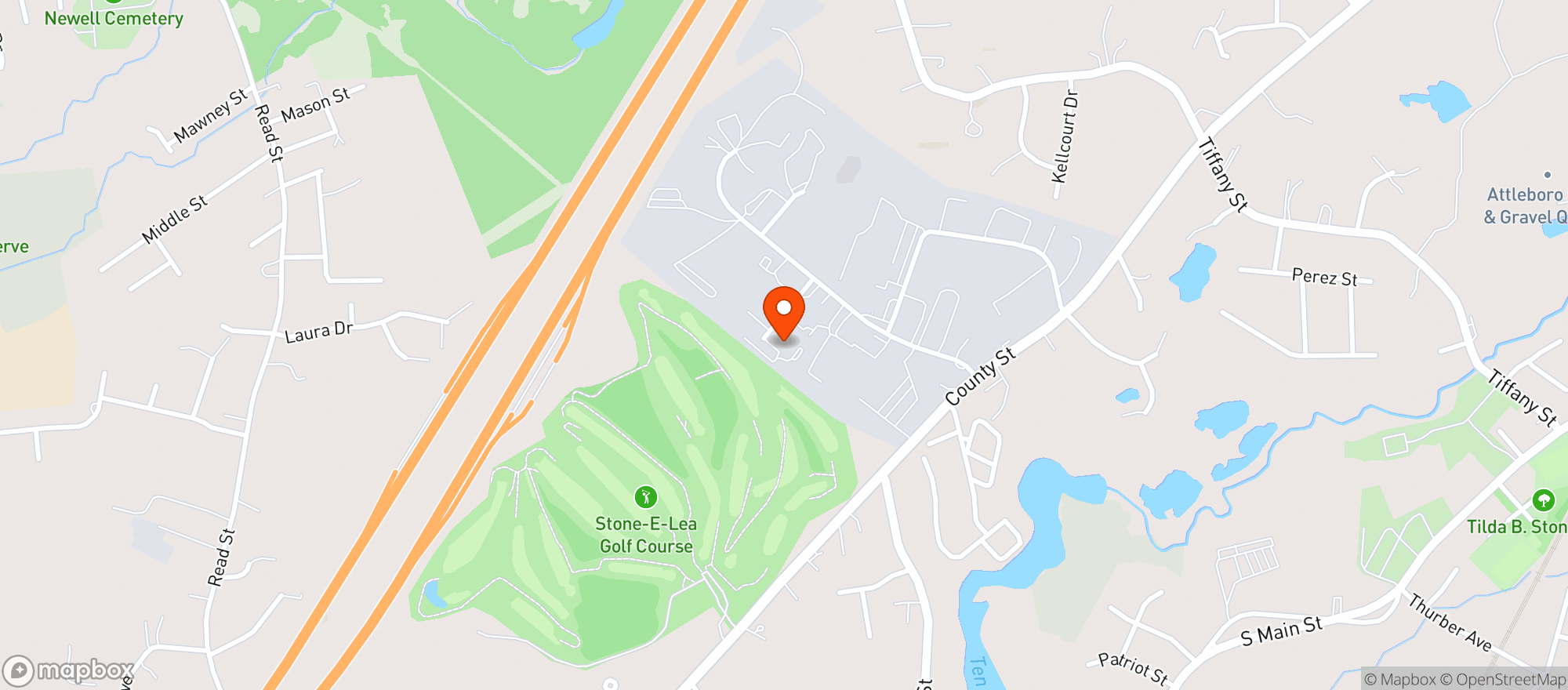 Map showing Nova Farms - Attleboro